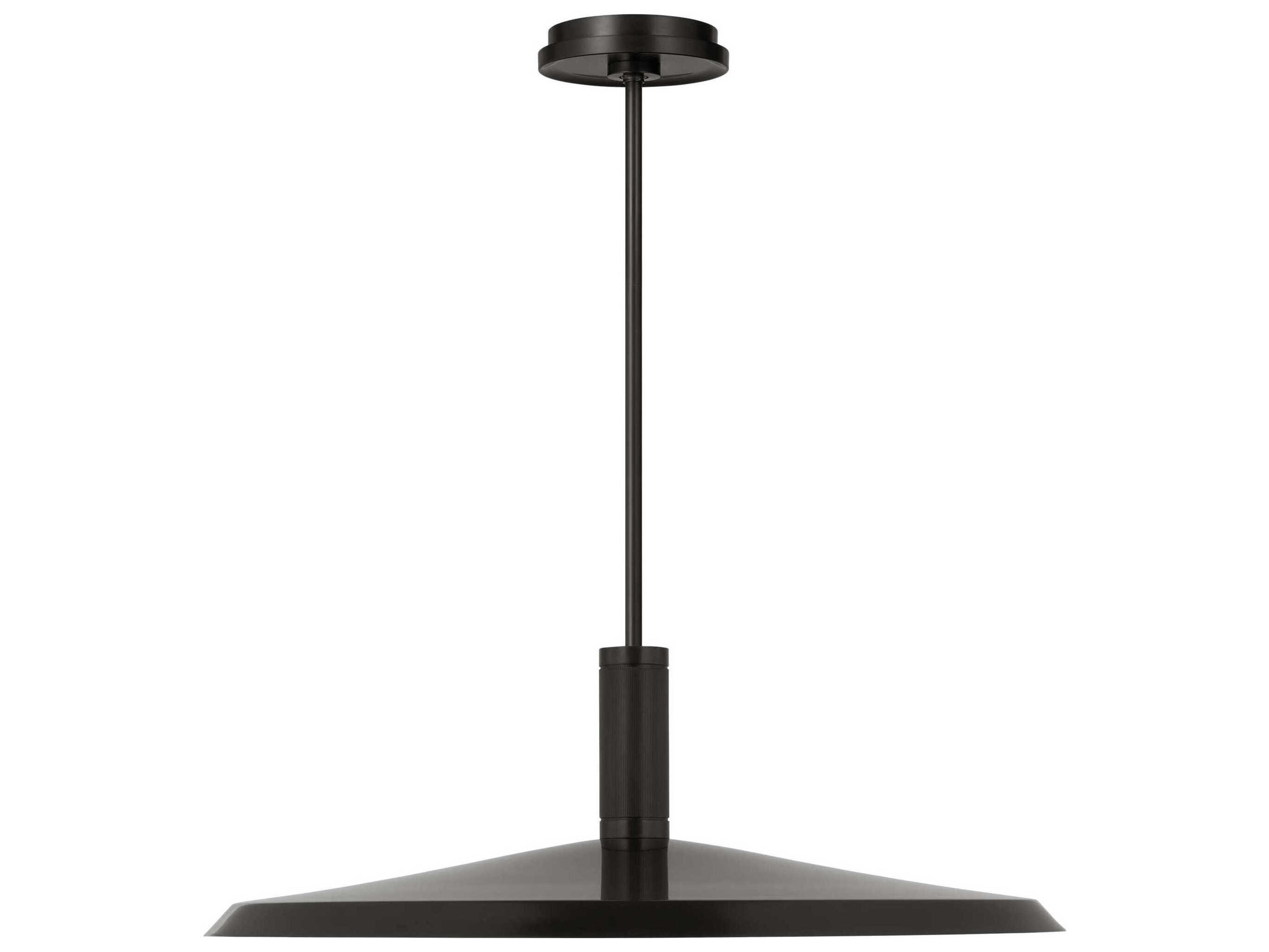 Visual Comfort Modern Saucer 1-Light Bronze And Darkened Brass Round Pendant