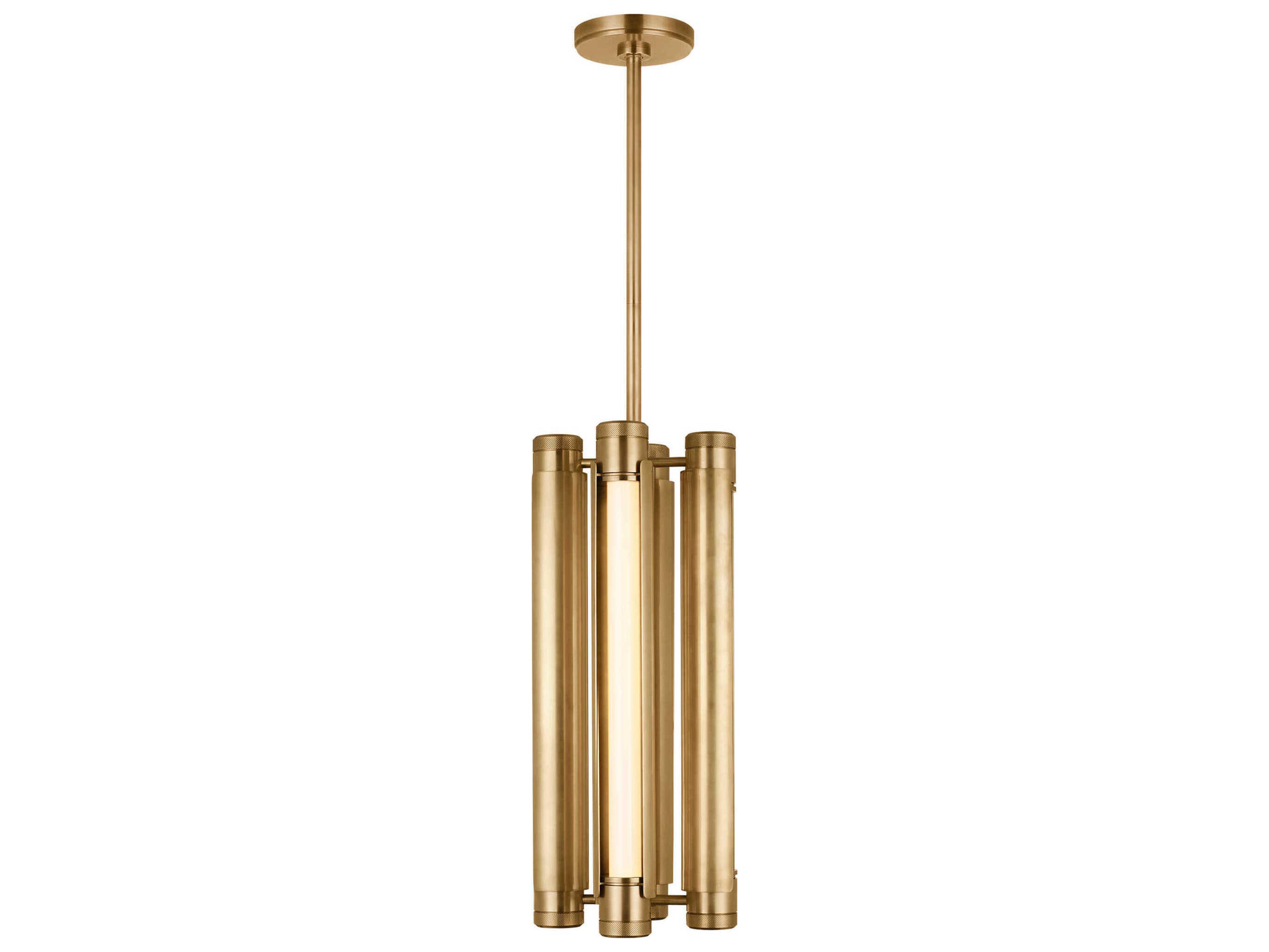 Visual Comfort Modern Capa 4-Light Hand Rubbed Antique Brass Cylinder Mini Pendant