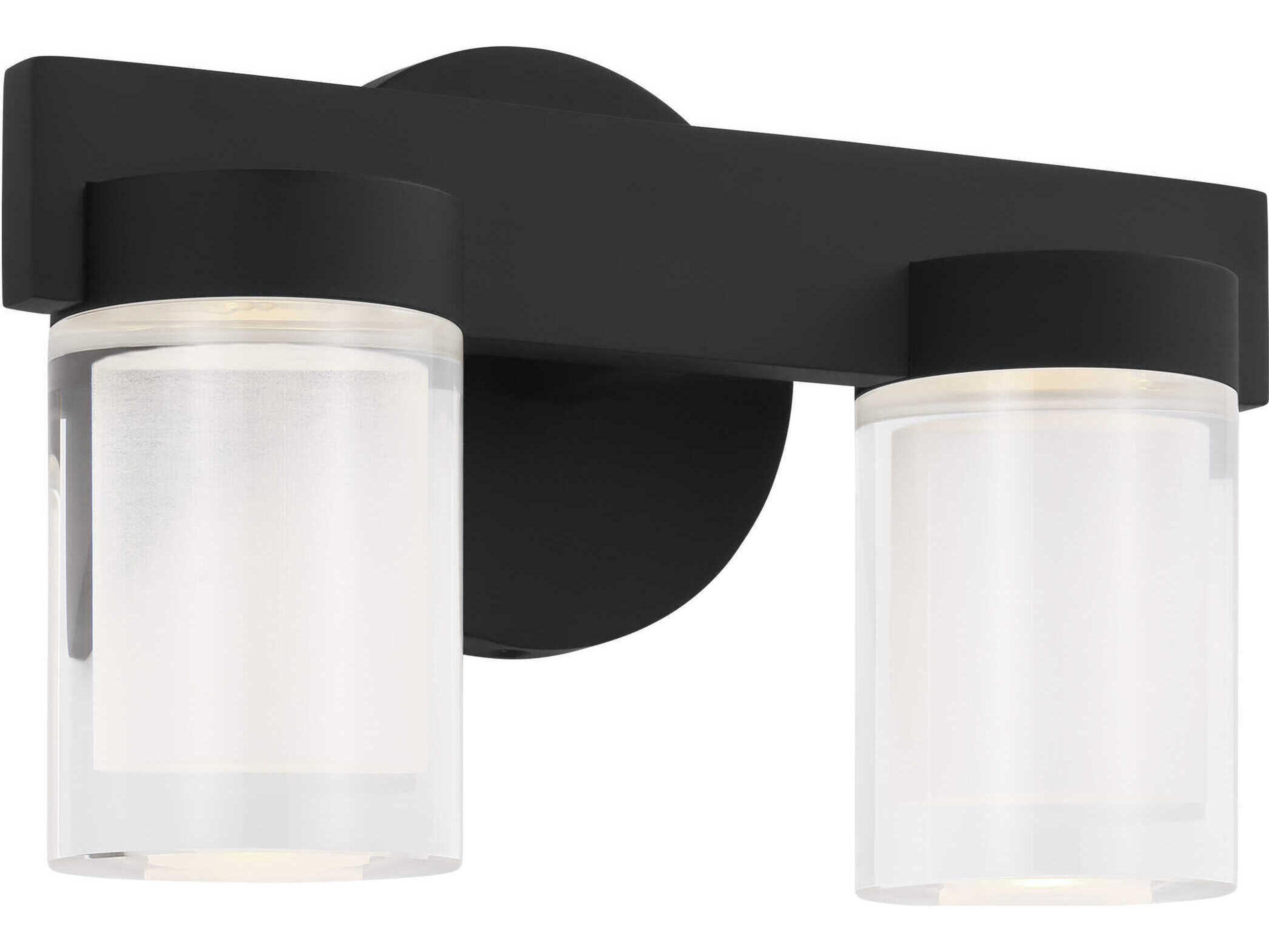 Visual Comfort Modern Esfera 2-Light Nightshade Black Vanity Light