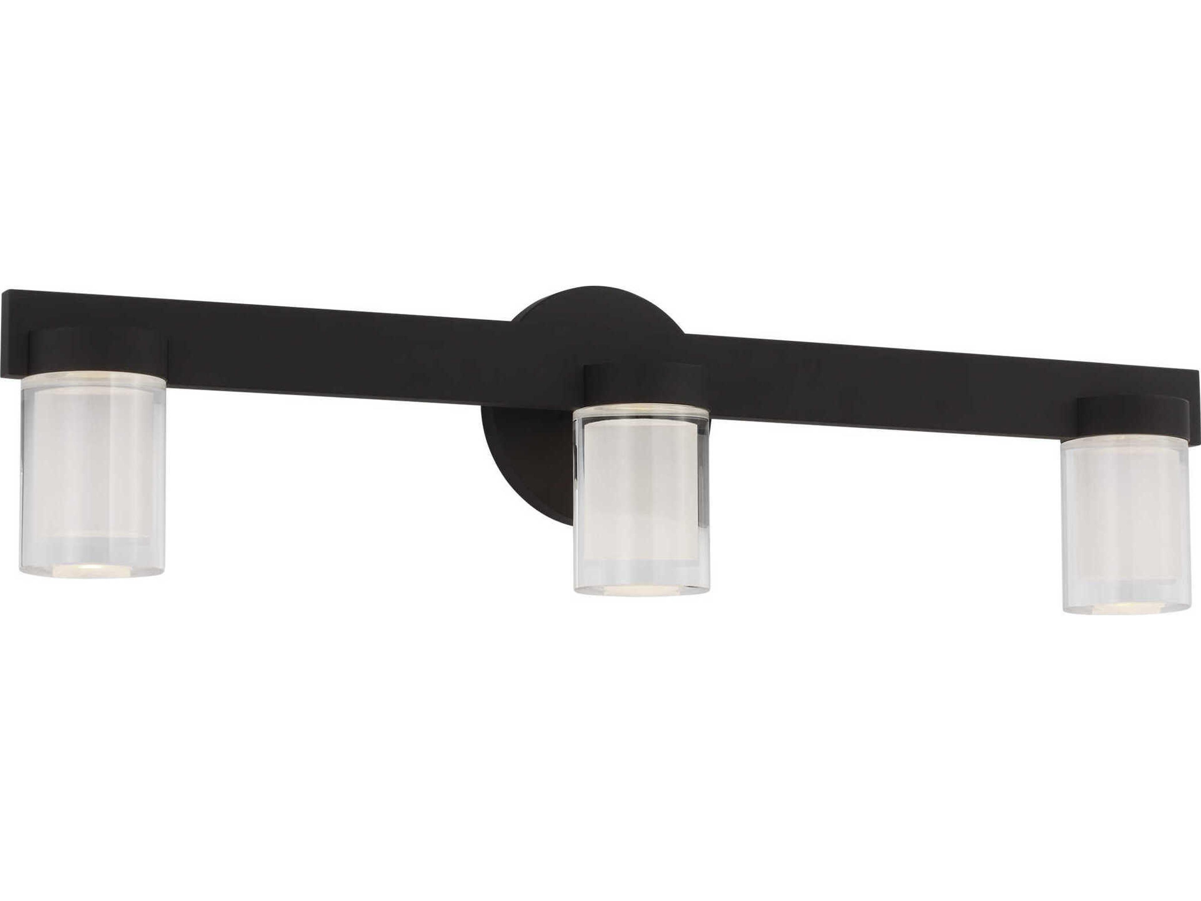 Visual Comfort Modern Esfera 3-Light Nightshade Black Vanity Light
