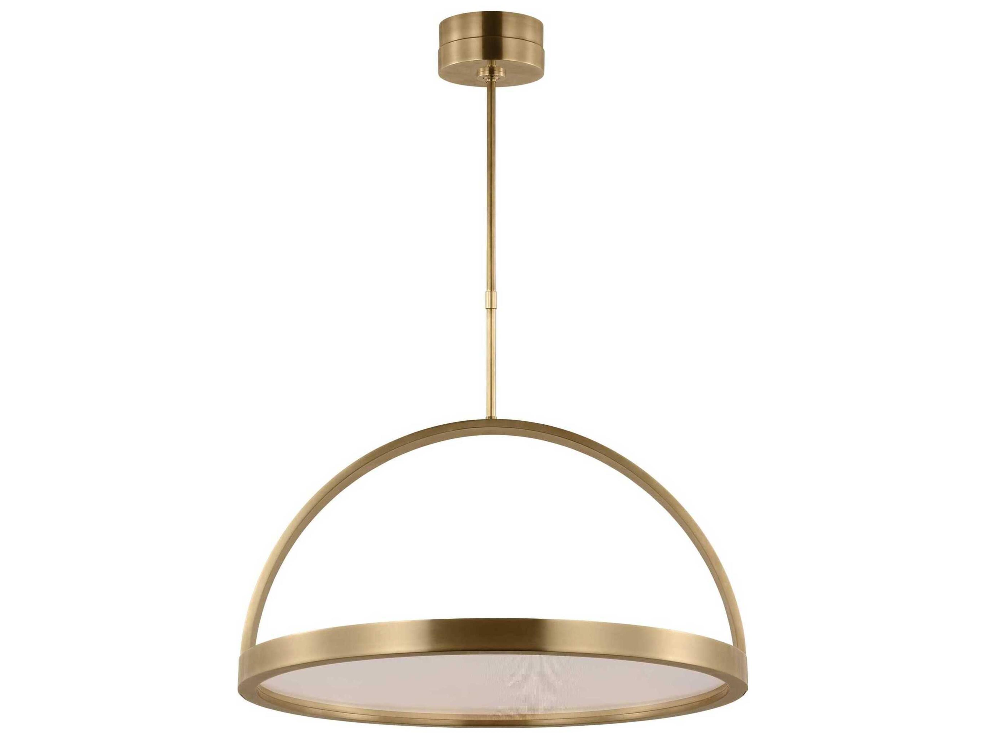 Visual Comfort Modern Cerne 1-Light Natural Brass Round Pendant
