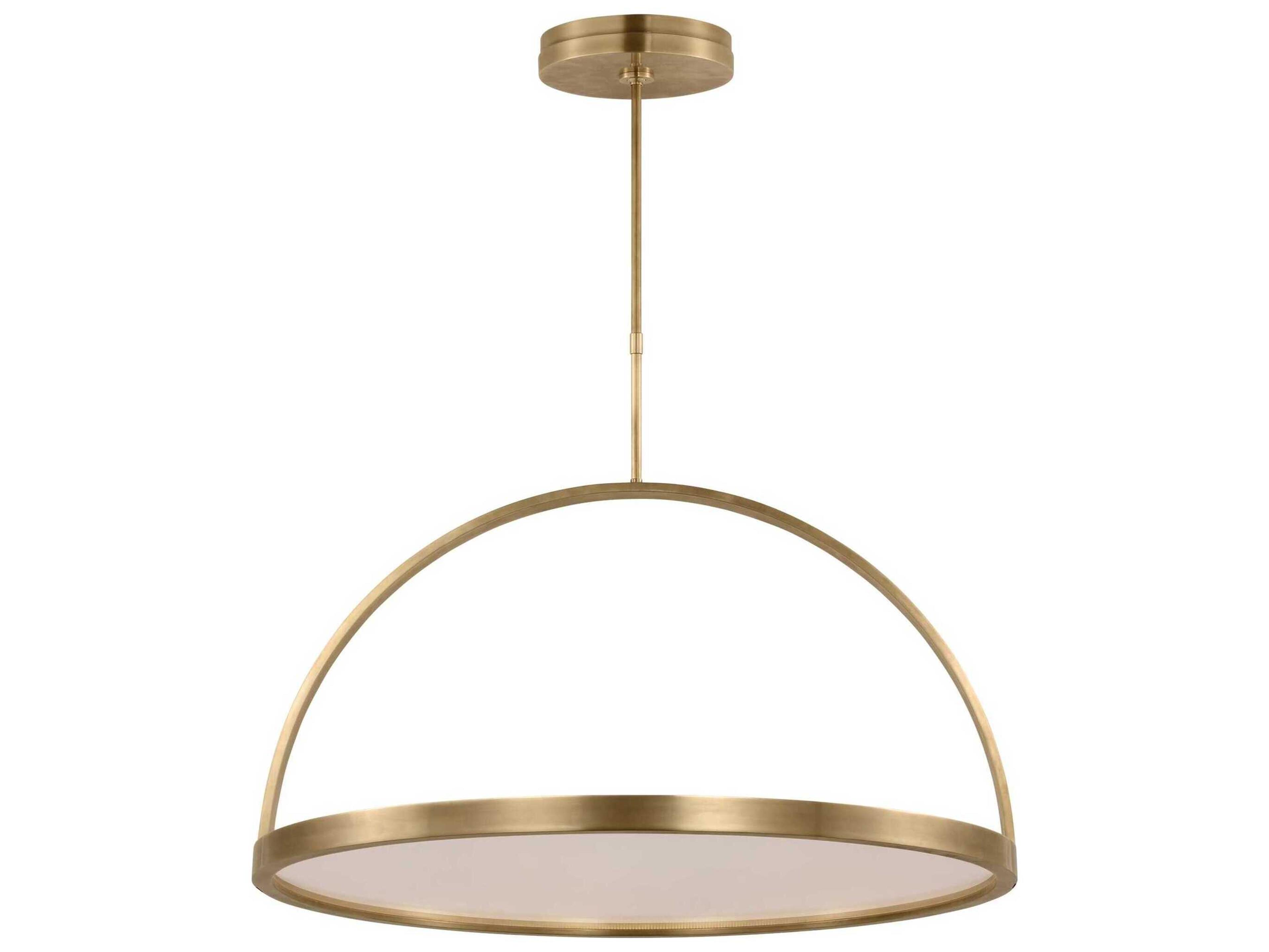 Visual Comfort Modern Cerne 1-Light Natural Brass Round Pendant