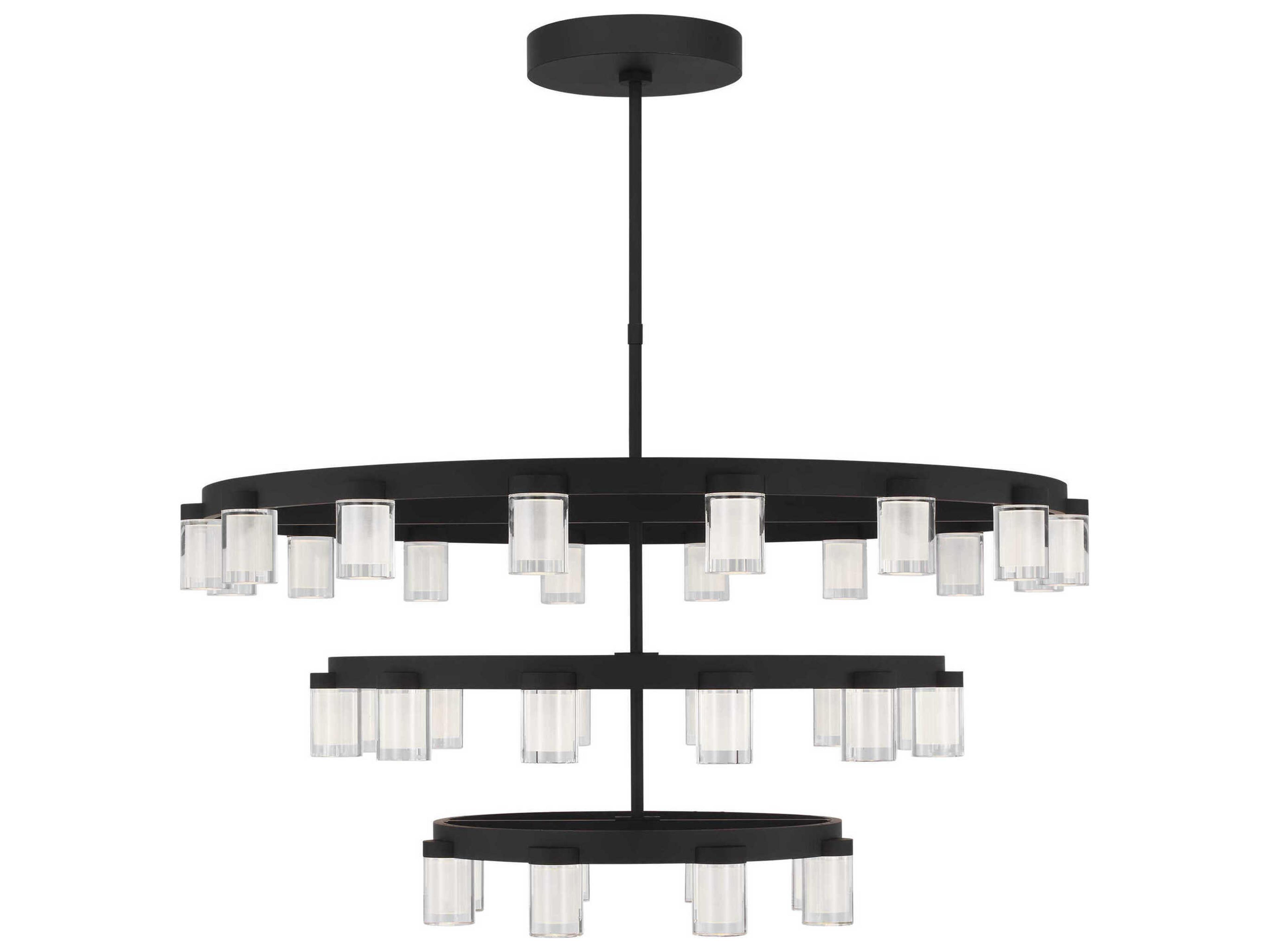Visual Comfort Modern Esfera 36-Light Nightshade Black Tiered Chandelier