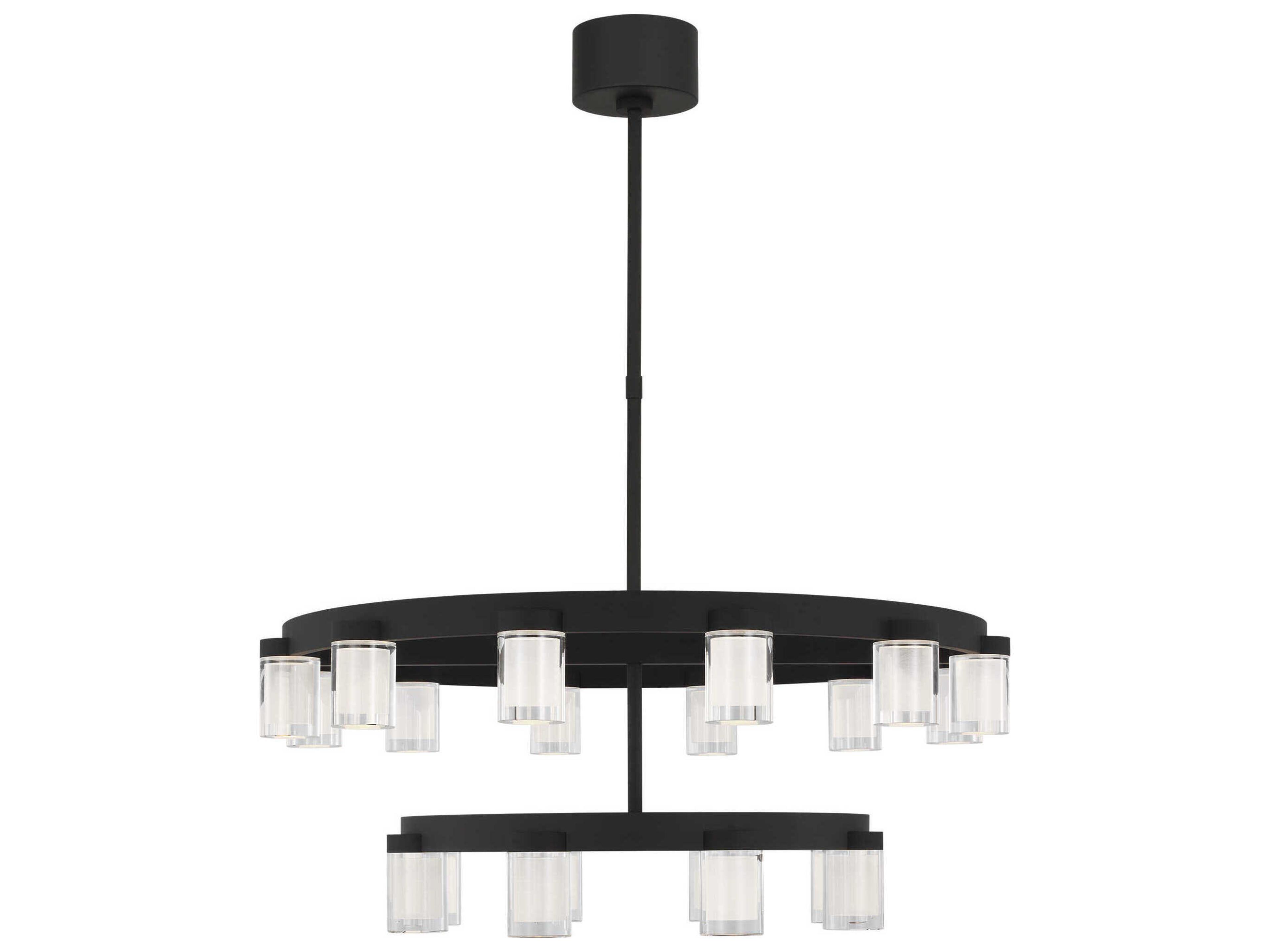 Visual Comfort Modern Esfera 20-Light Nightshade Black Tiered Chandelier