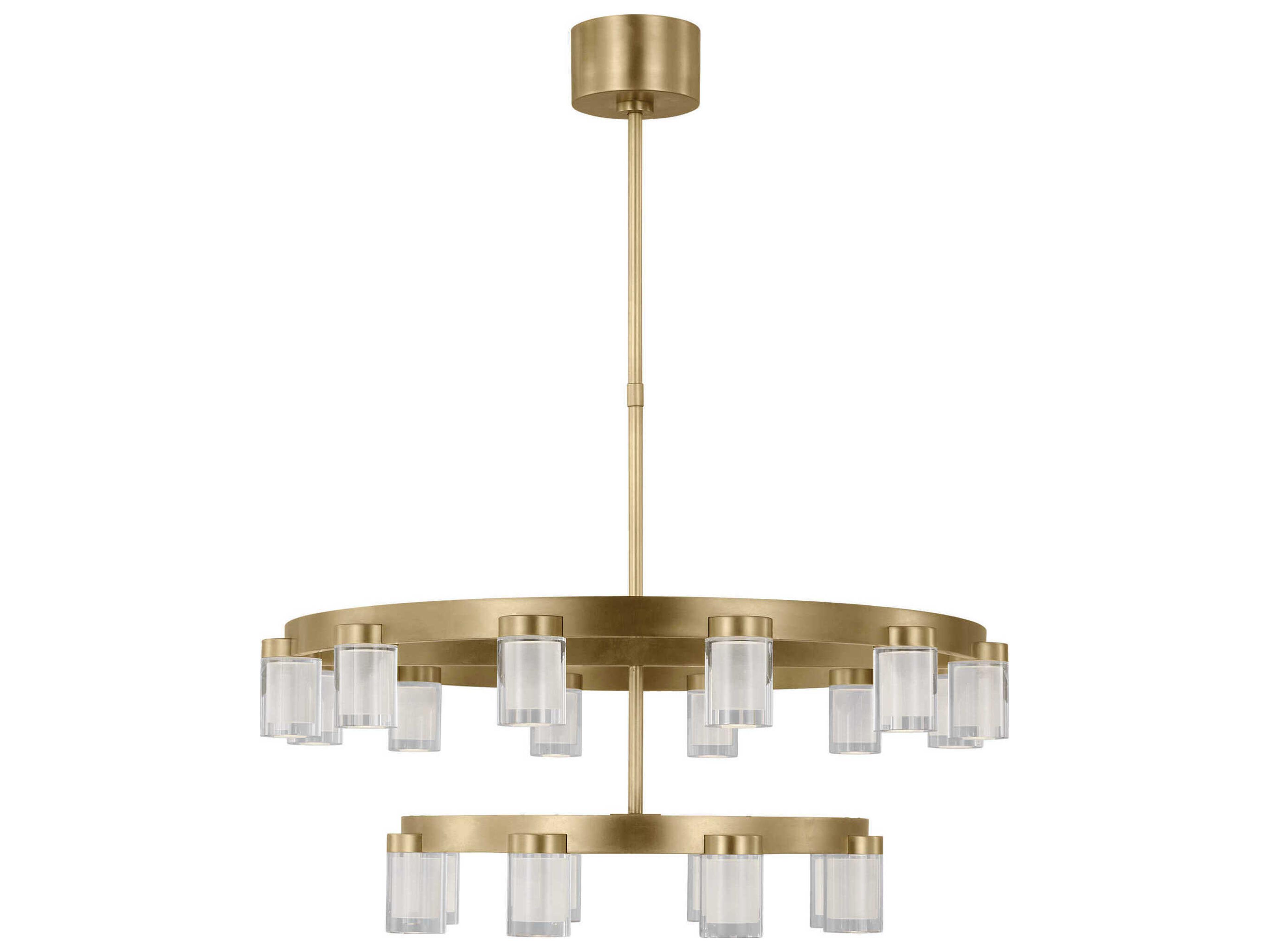 Visual Comfort Modern Esfera 20-Light Natural Brass Tiered Chandelier