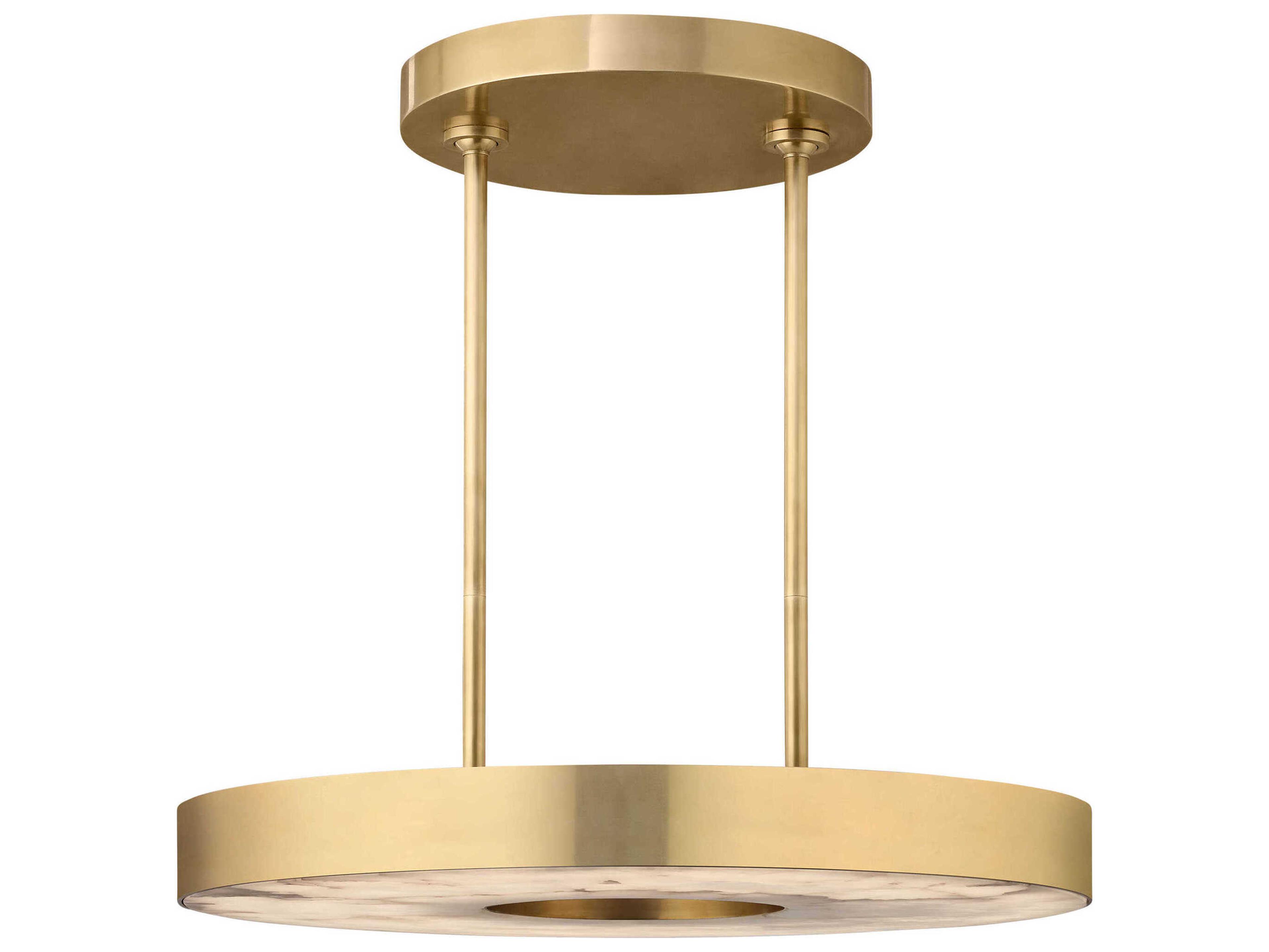 Visual Comfort Modern Wyllis 1-Light Hand Rubbed Antique Brass Round Pendant