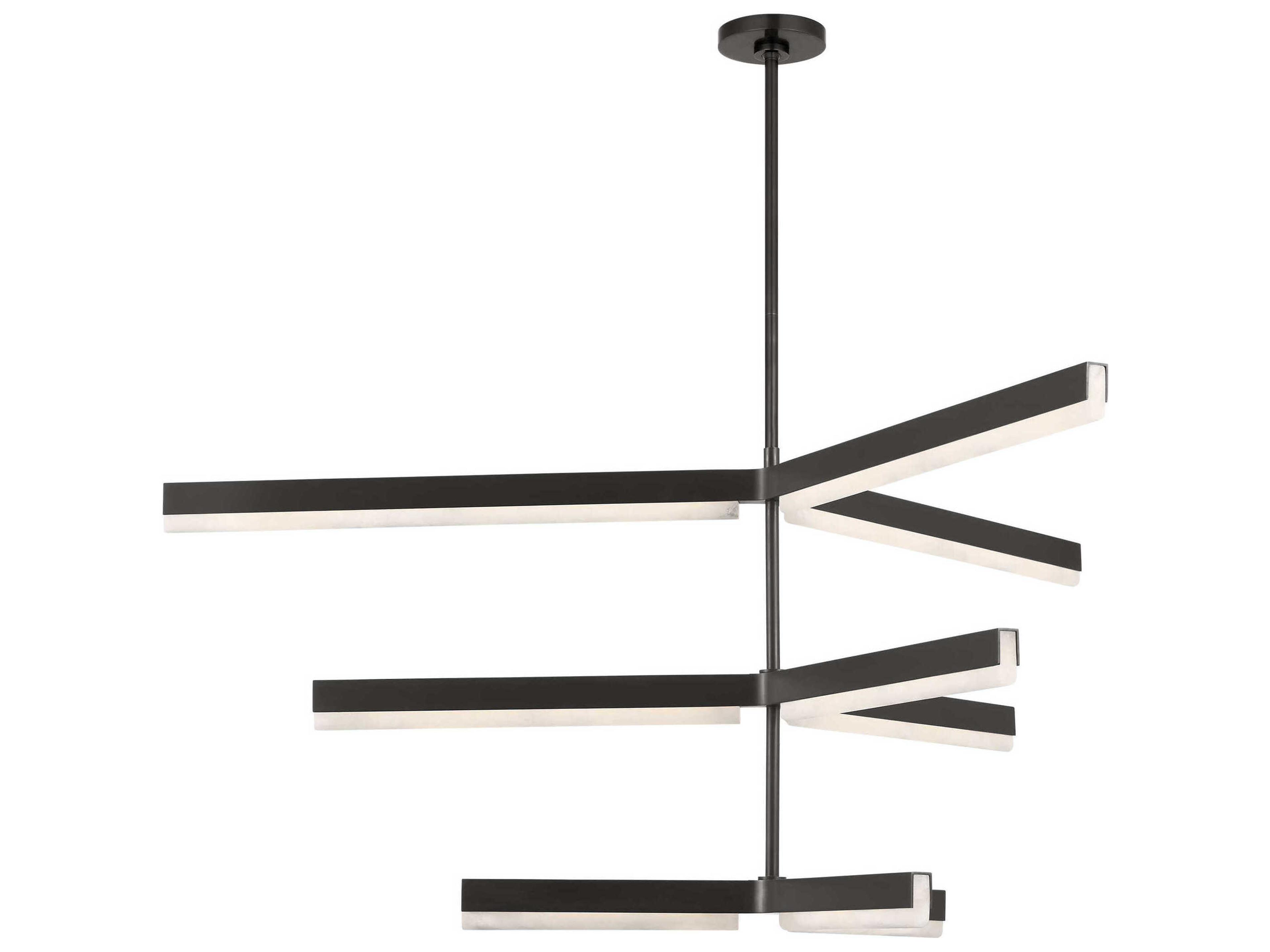 Visual Comfort Modern Linea 9-Light Bronze Geometric Tiered Chandelier