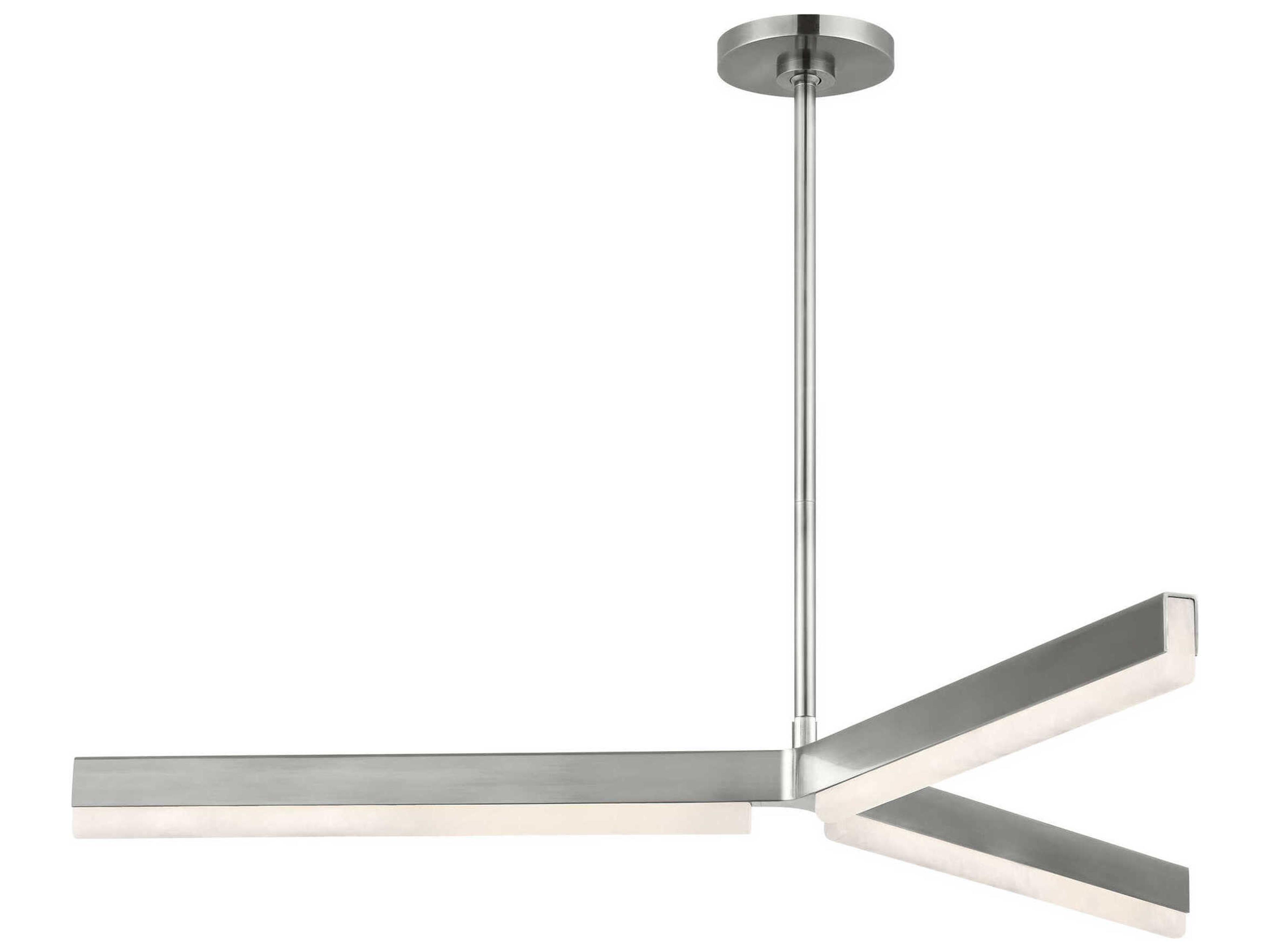 Visual Comfort Modern Linea 3-Light Antique Nickel Geometric Tiered Chandelier