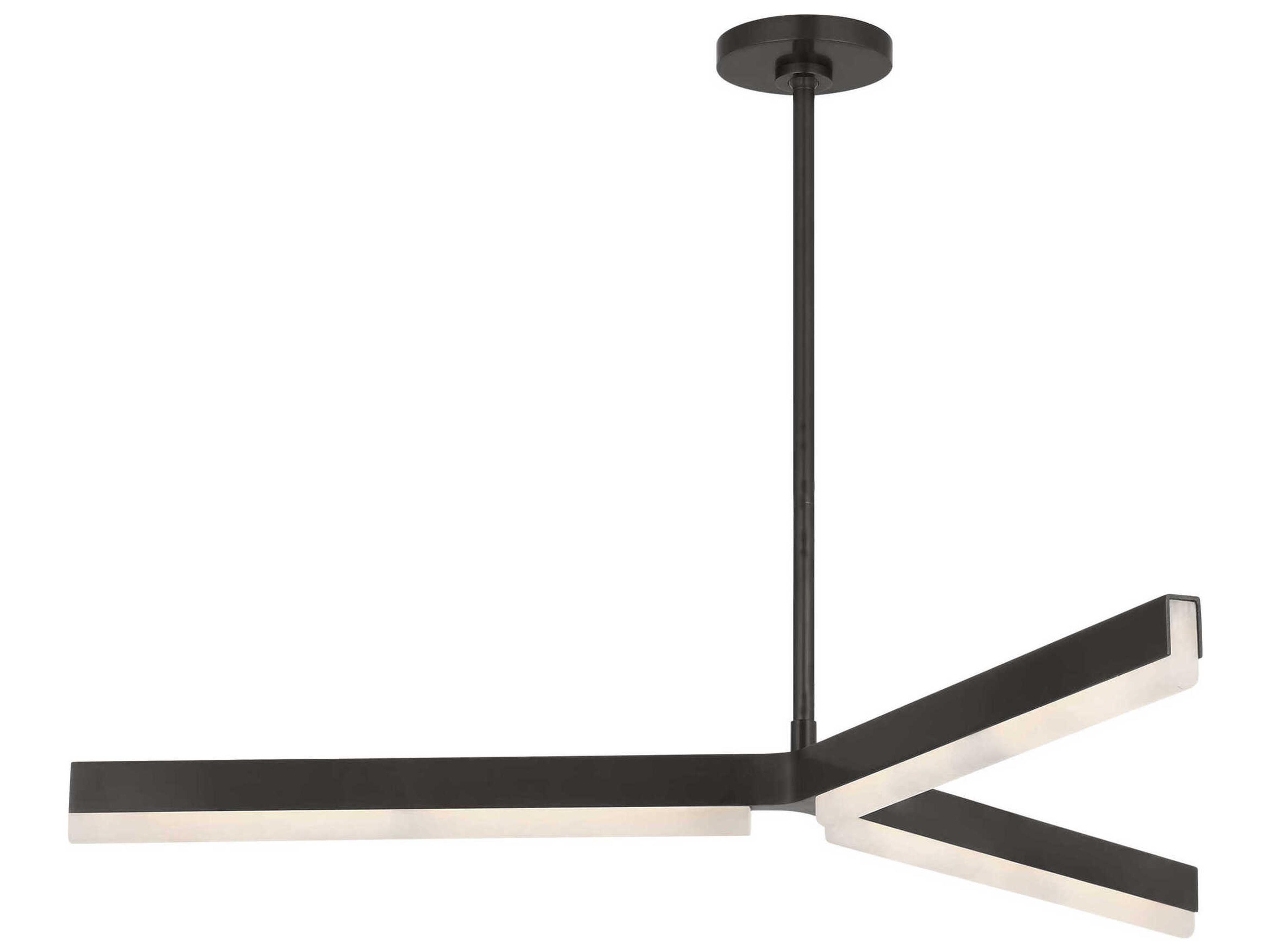 Visual Comfort Modern Linea 3-Light Bronze Geometric Chandelier