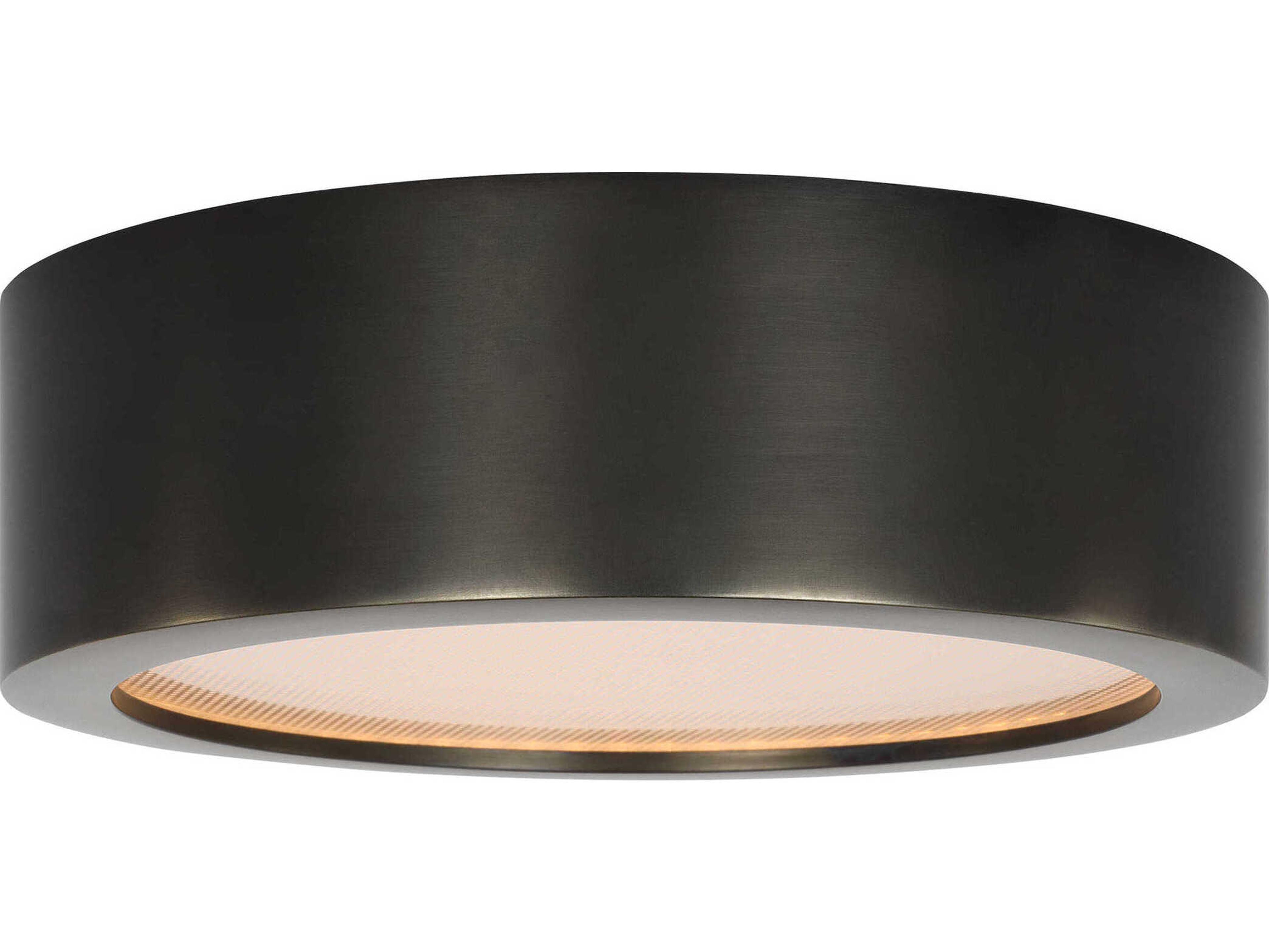 Visual Comfort Modern Cerne 1-Light Dark Bronze Round Flush Mount