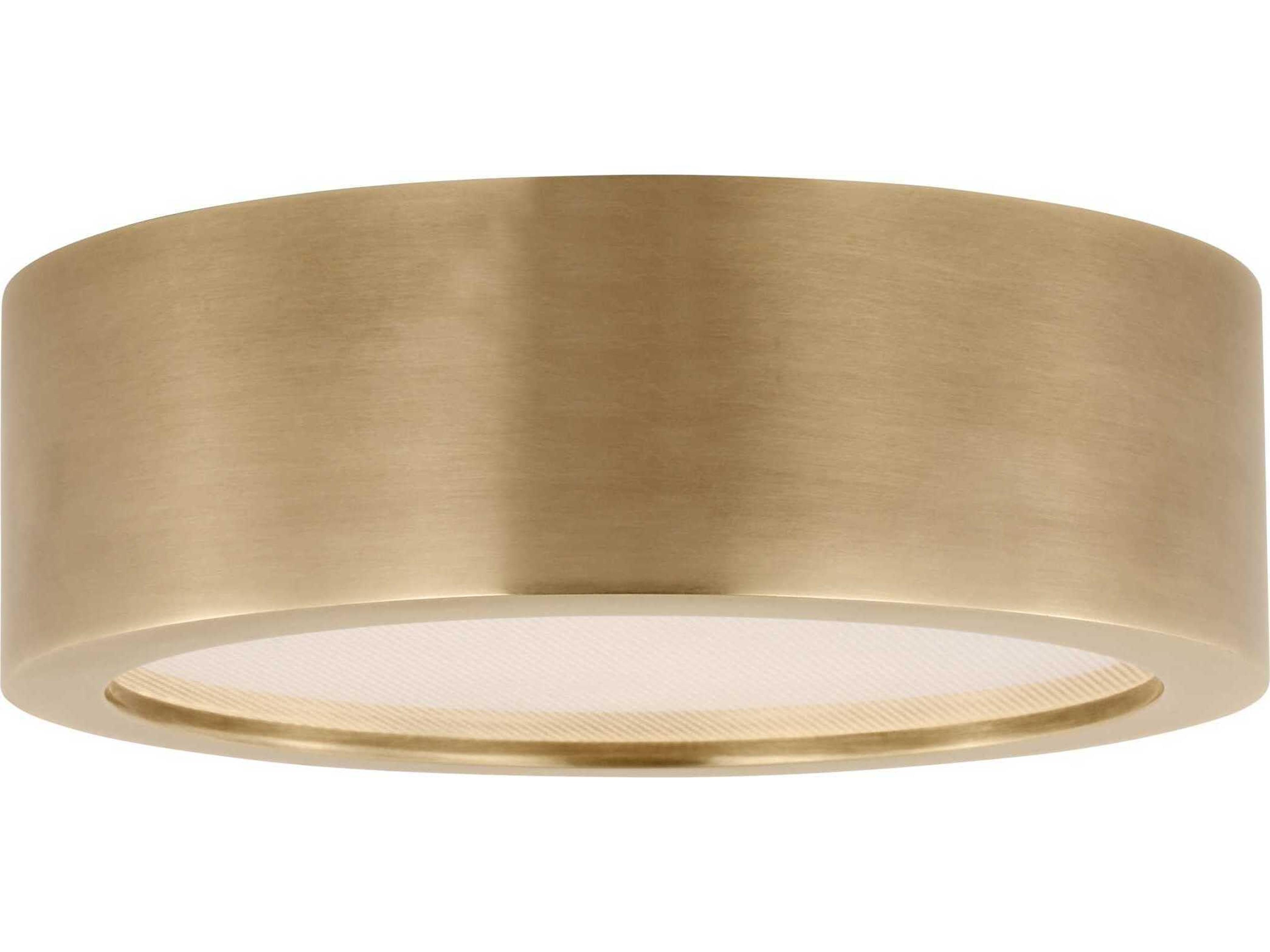 Visual Comfort Modern Cerne 1-Light Natural Brass Drum Flush Mount