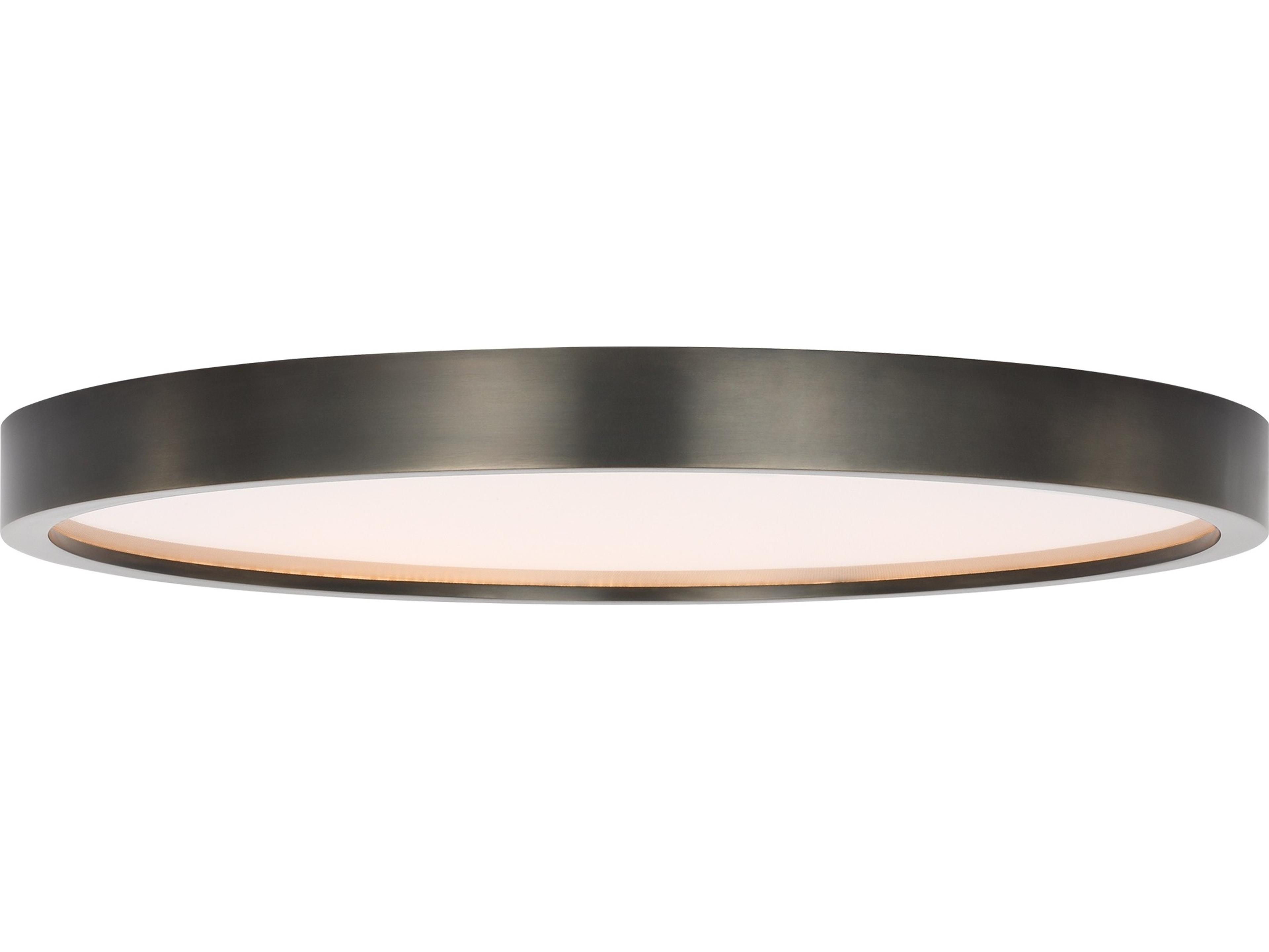 Visual Comfort Modern Cerne 1-Light Bronze LED Round Flush Mount