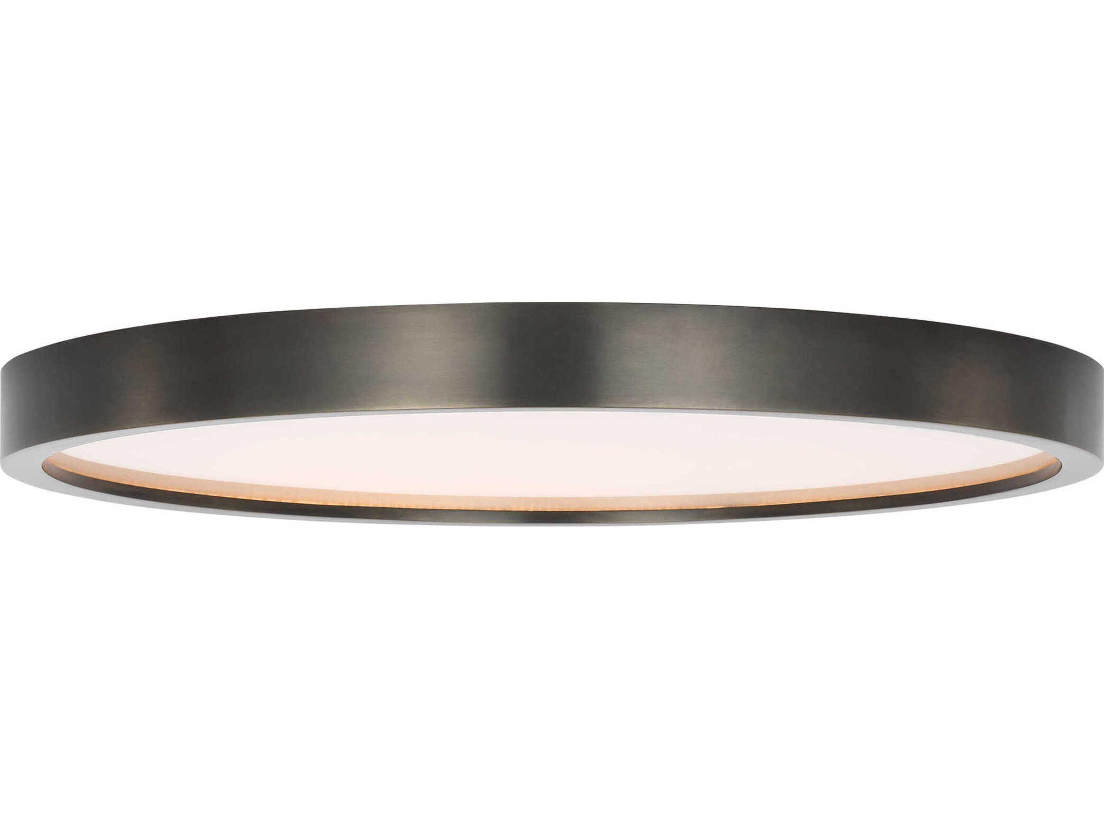 Visual Comfort Modern Cerne 1-Light Dark Bronze Round Flush Mount