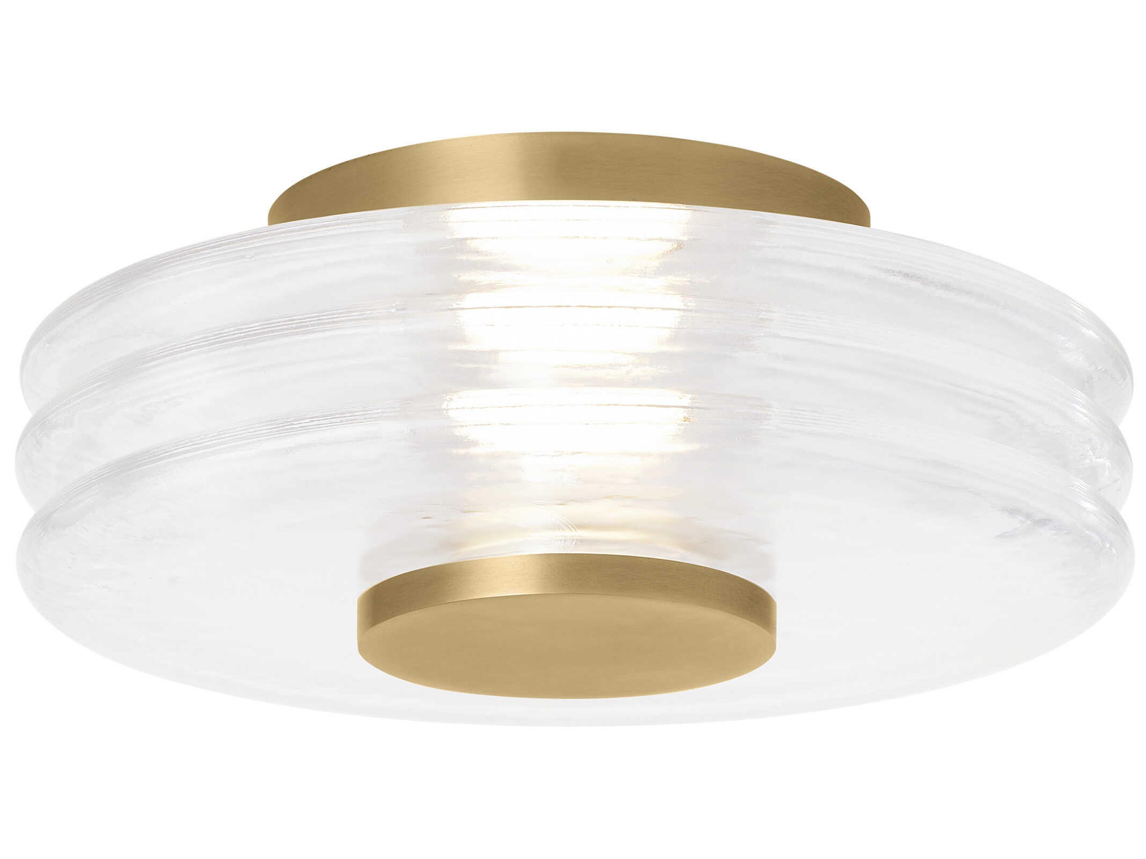 Visual Comfort Modern Laurel 1-Light Natural Brass Drum Flush Mount