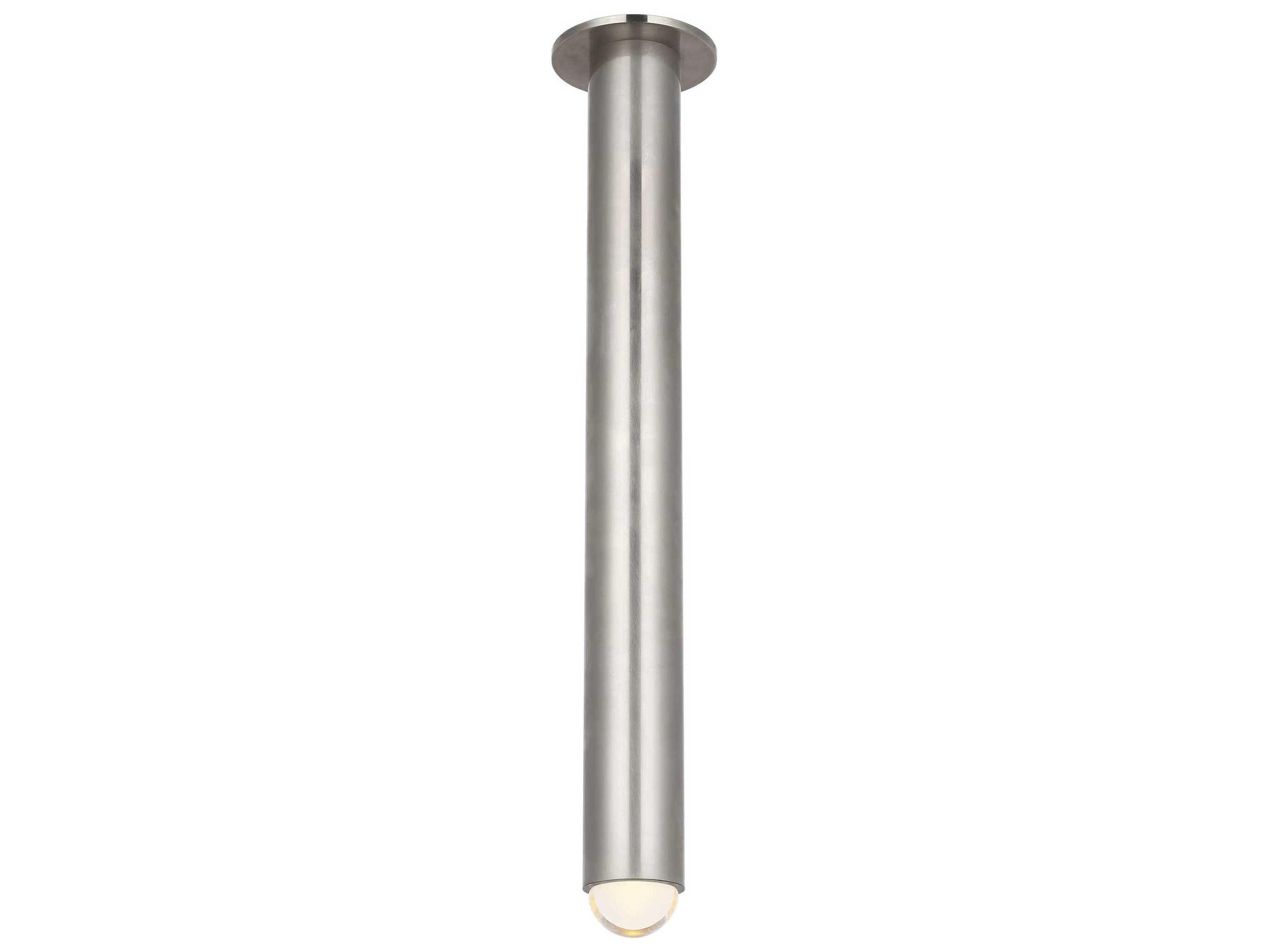 Visual Comfort Modern Ebell 1-Light Antique Nickel Cylinder Flush Mount