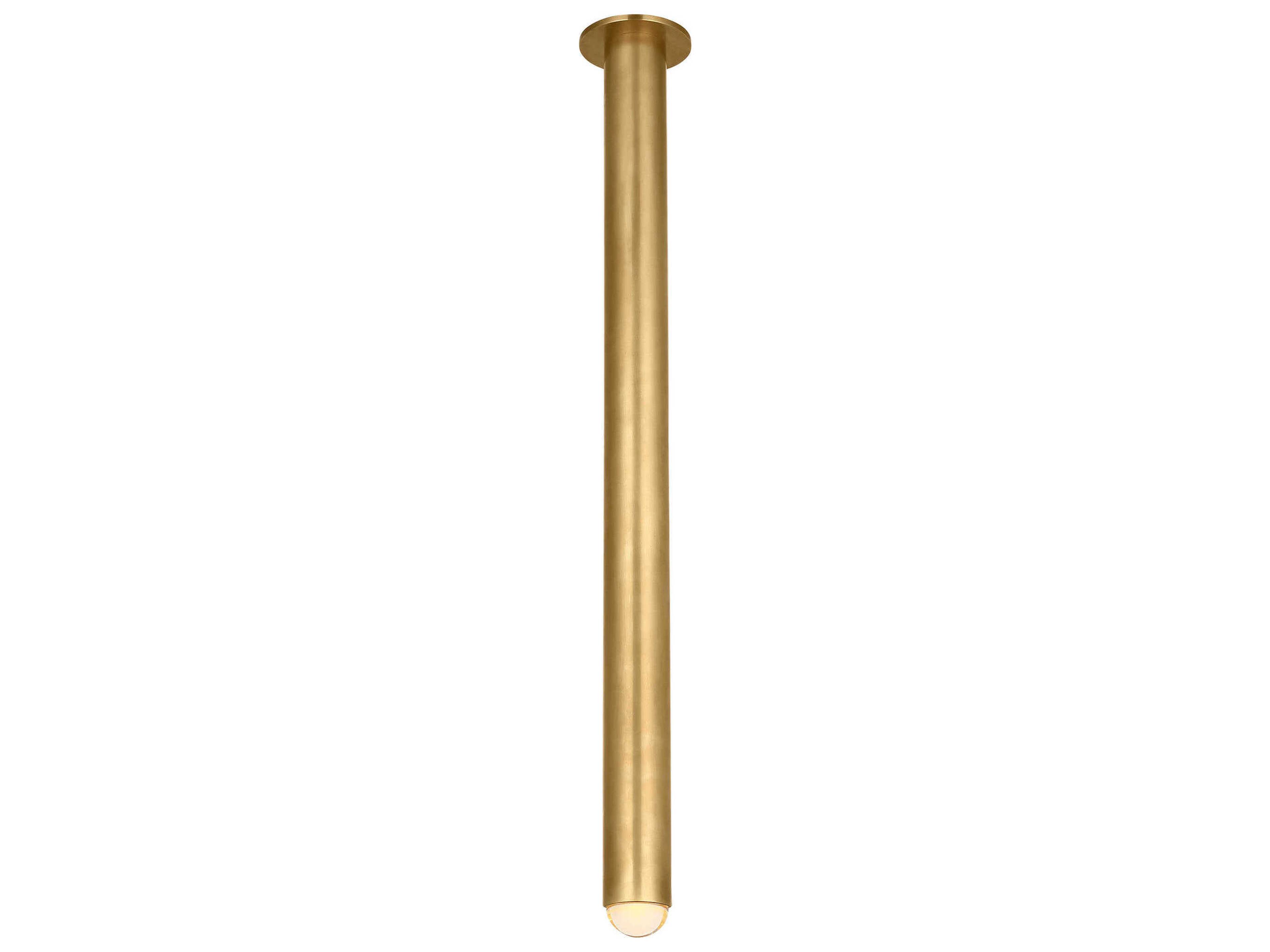 Visual Comfort Modern Ebell 1-Light Natural Brass Cylinder Flush Mount