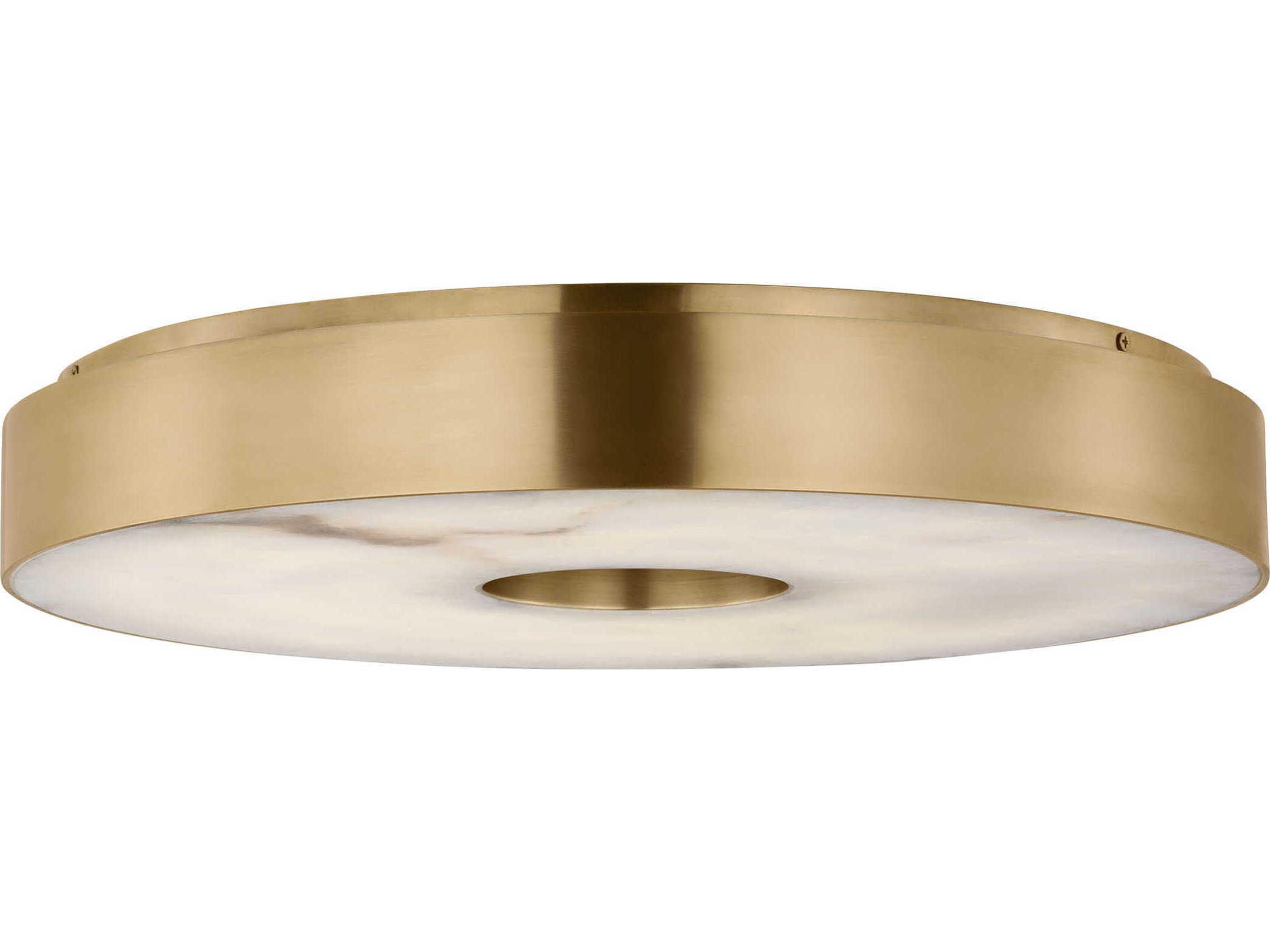 Visual Comfort Modern Wyllis 1-Light Hand Rubbed Antique Brass Round Flush Mount