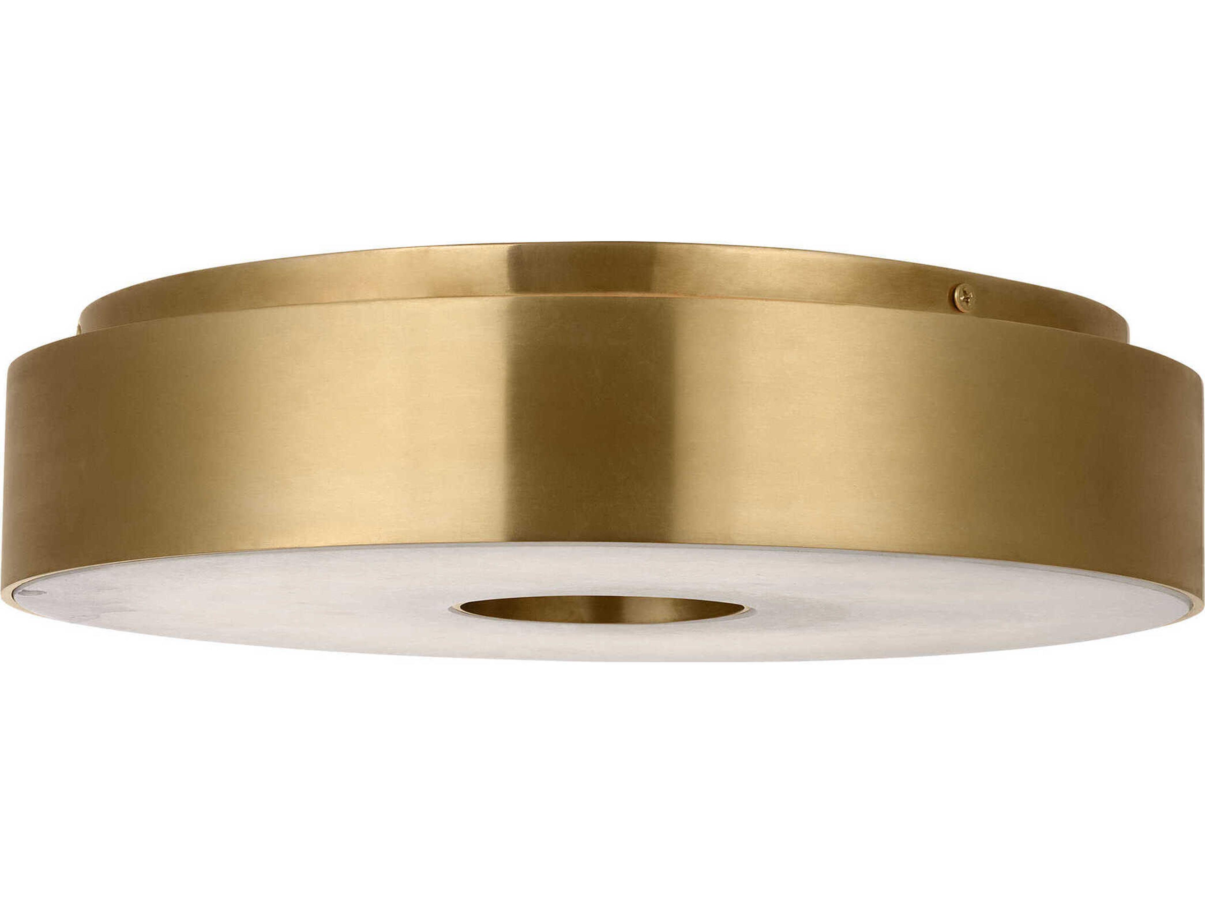 Visual Comfort Modern Wyllis 1-Light Hand Rubbed Antique Brass Round Flush Mount
