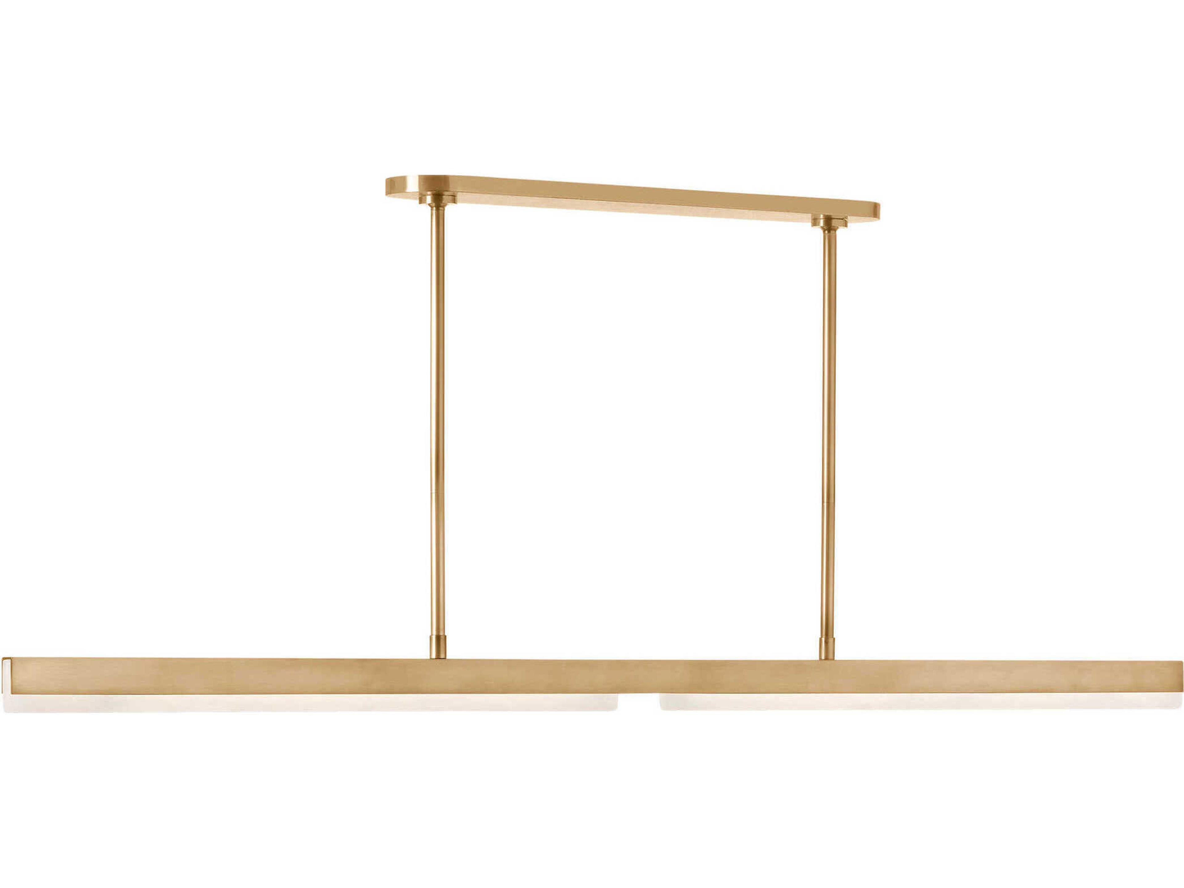 Visual Comfort Modern Linea 1-Light Hand Rubbed Antique Brass Linear Island Pendant