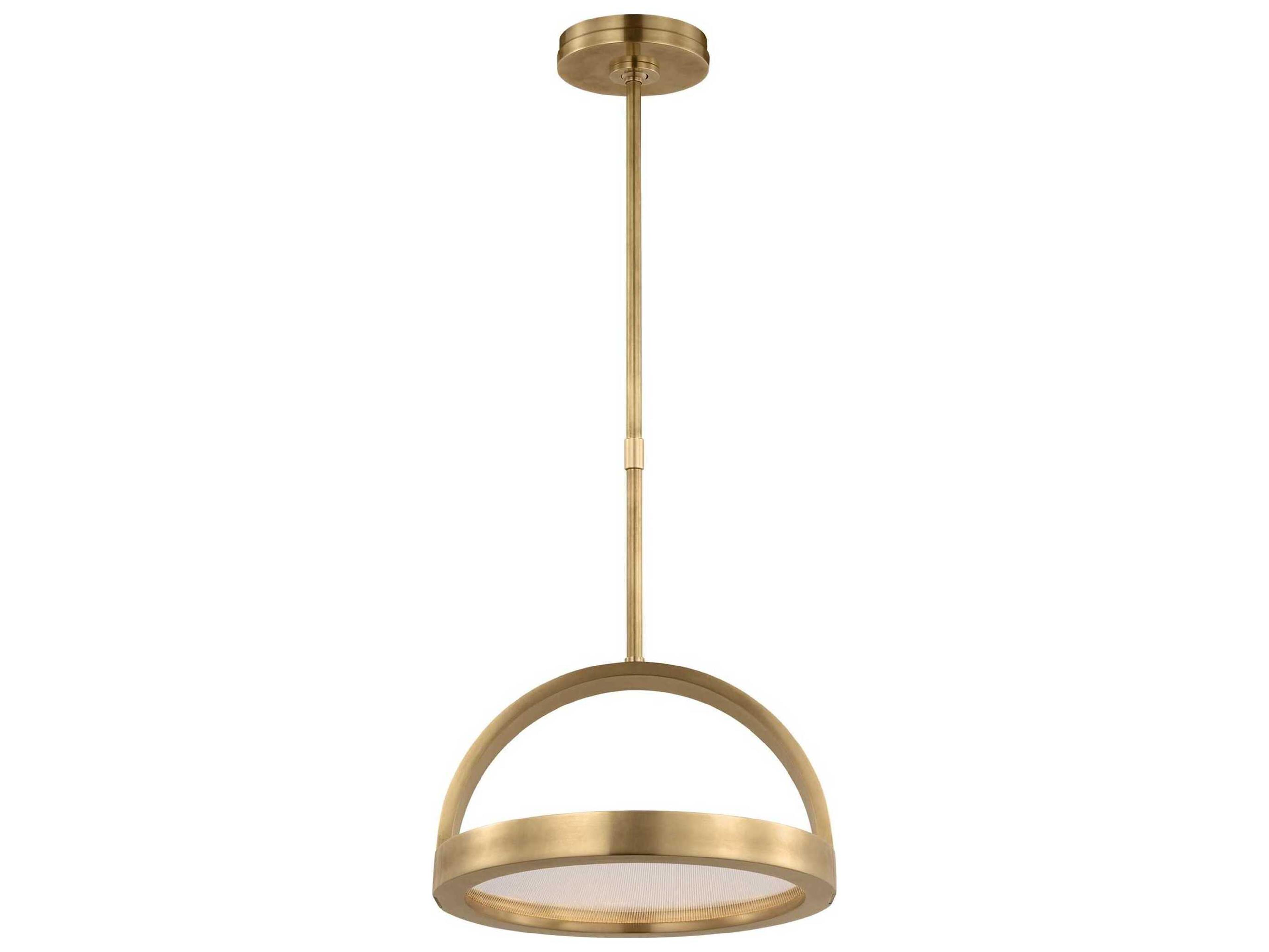 Visual Comfort Modern Cerne 1-Light Natural Brass Round Mini Pendant