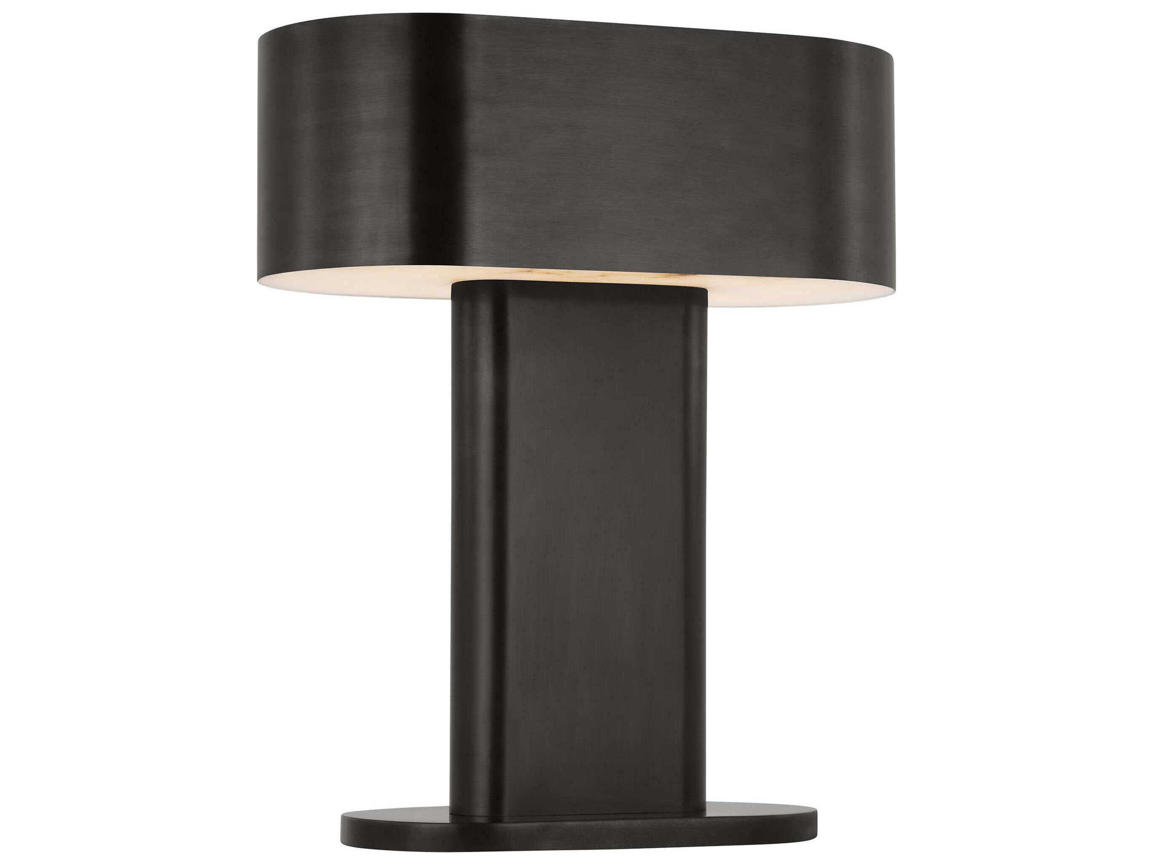 Visual Comfort Modern Wyllis Dark Bronze White Alabaster Diffuser Table Lamp