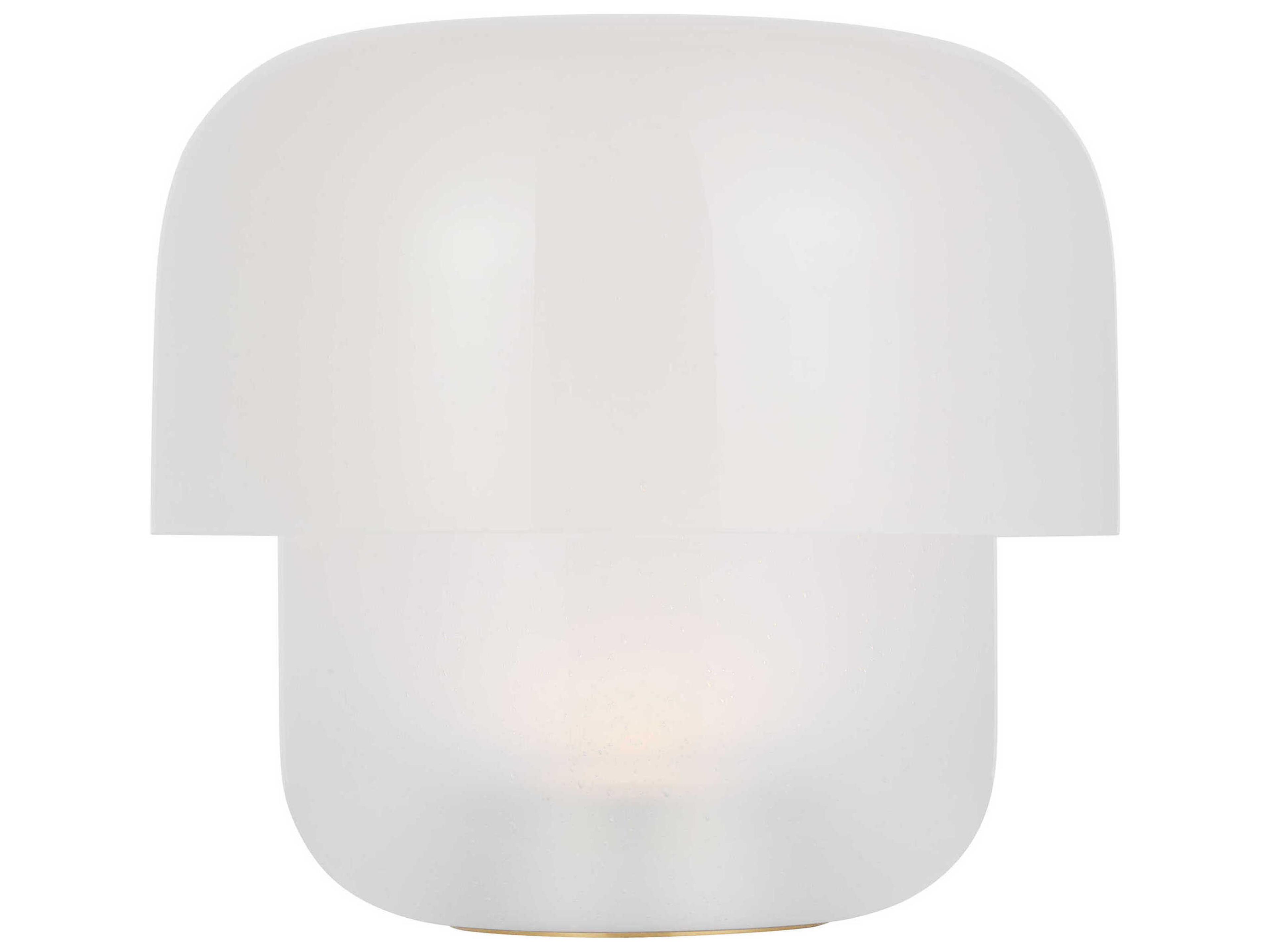 Visual Comfort Modern Bolete Hand Rubbed Antique Brass Seeded Cream Glass White Table Lamp