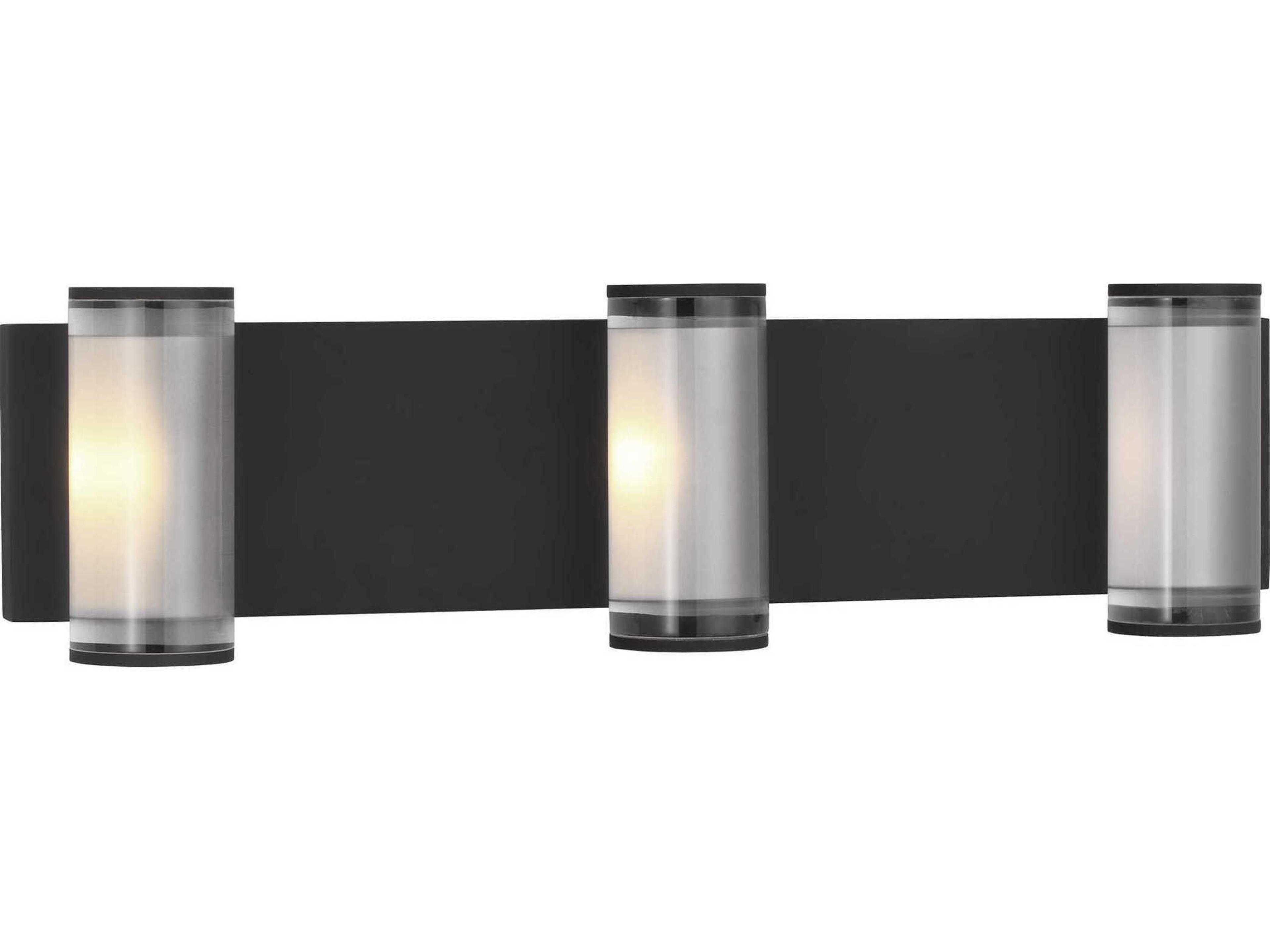 Visual Comfort Modern Esfera 3-Light Nightshade Black Vanity Light
