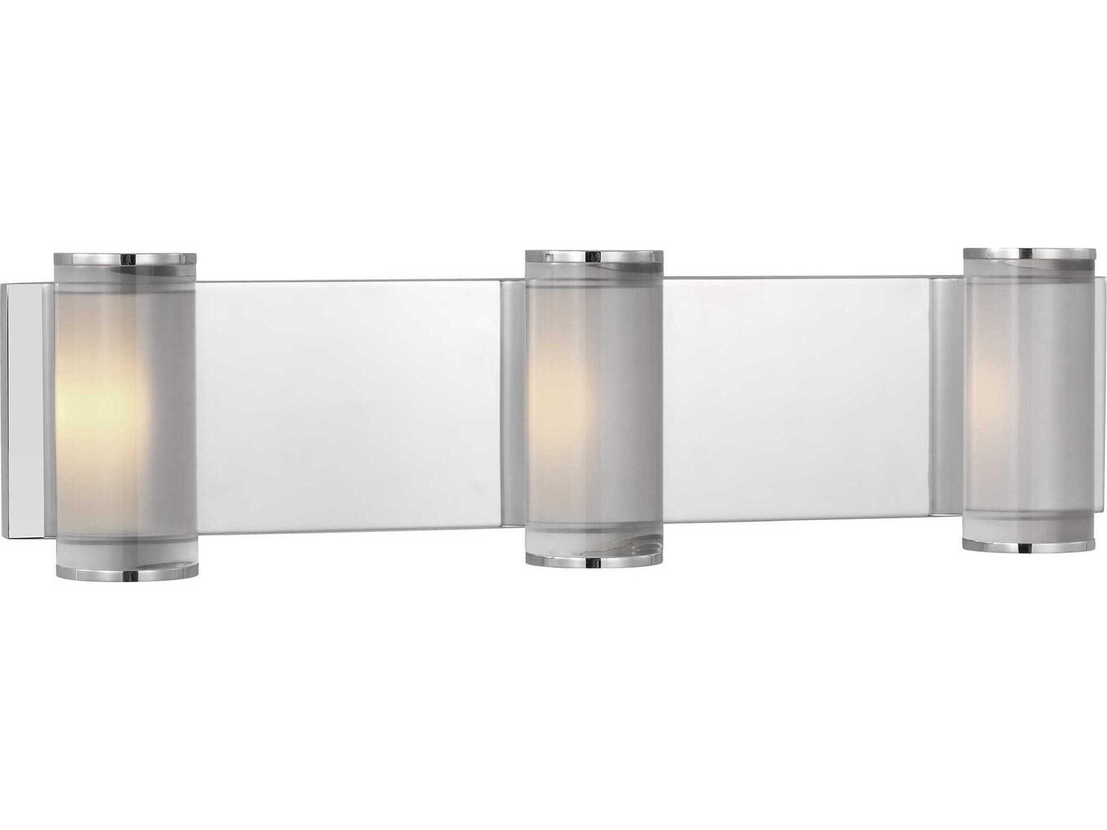 Visual Comfort Modern Esfera 3-Light Polished Nickel Vanity Light