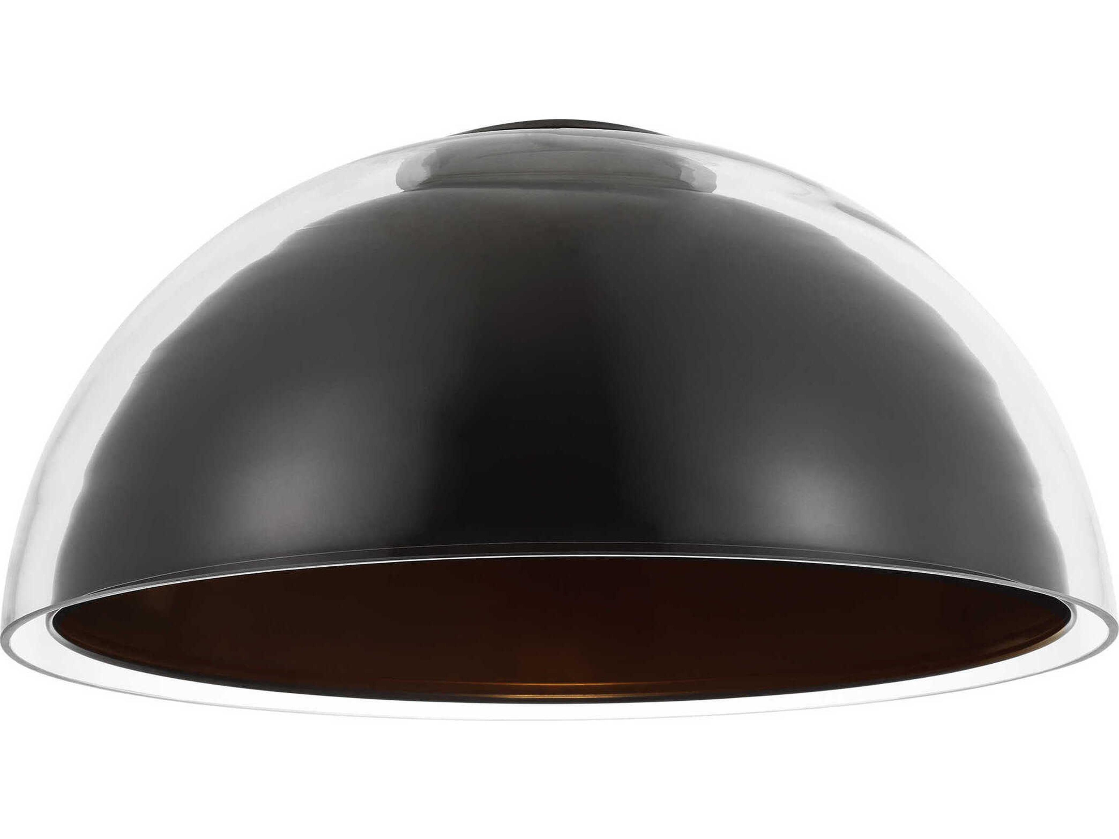 Visual Comfort Modern Lusi 1-Light Bronze Dome Flush Mount