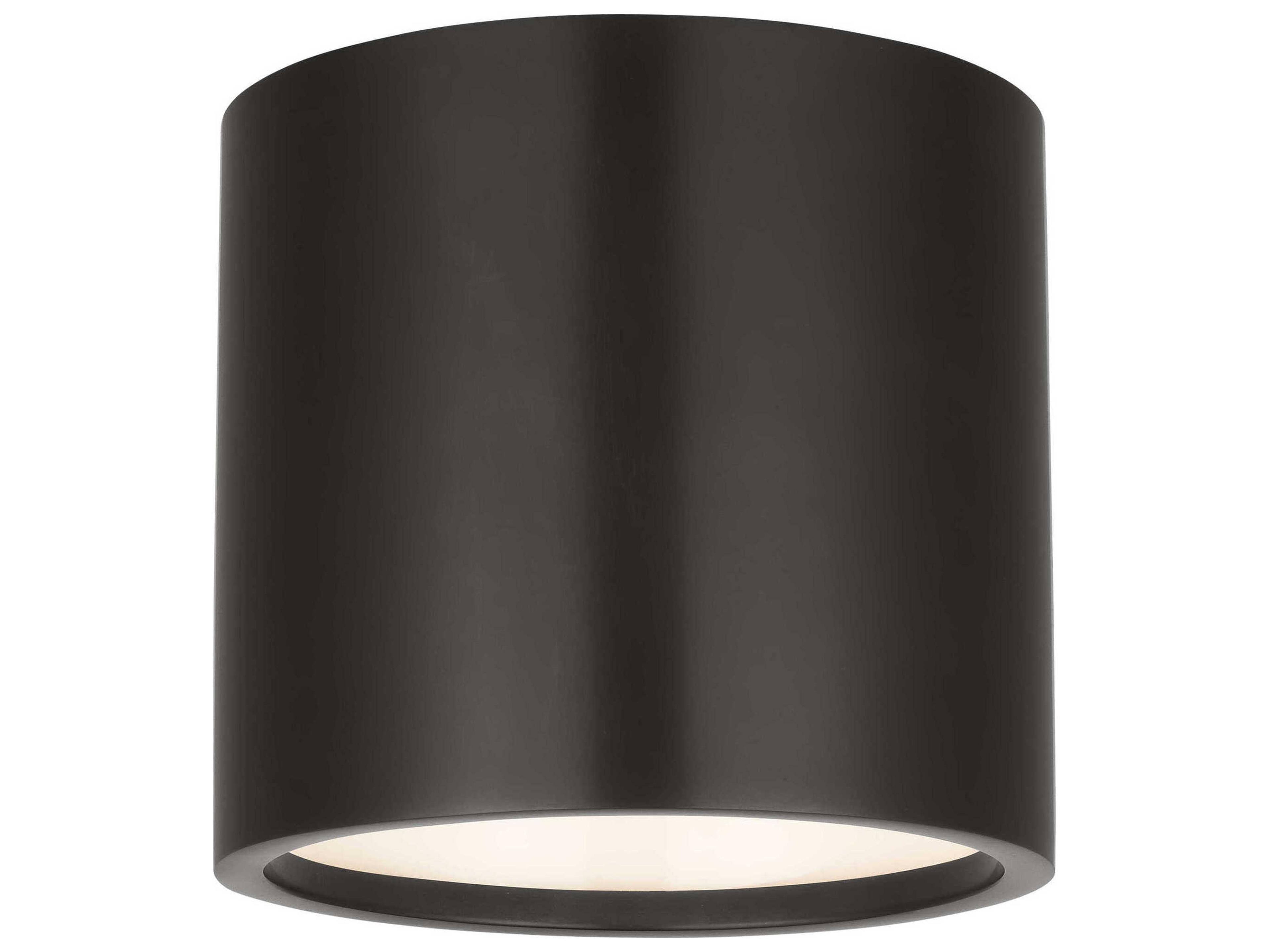 Visual Comfort Modern Dola 1-Light Bronze Cylinder Flush Mount