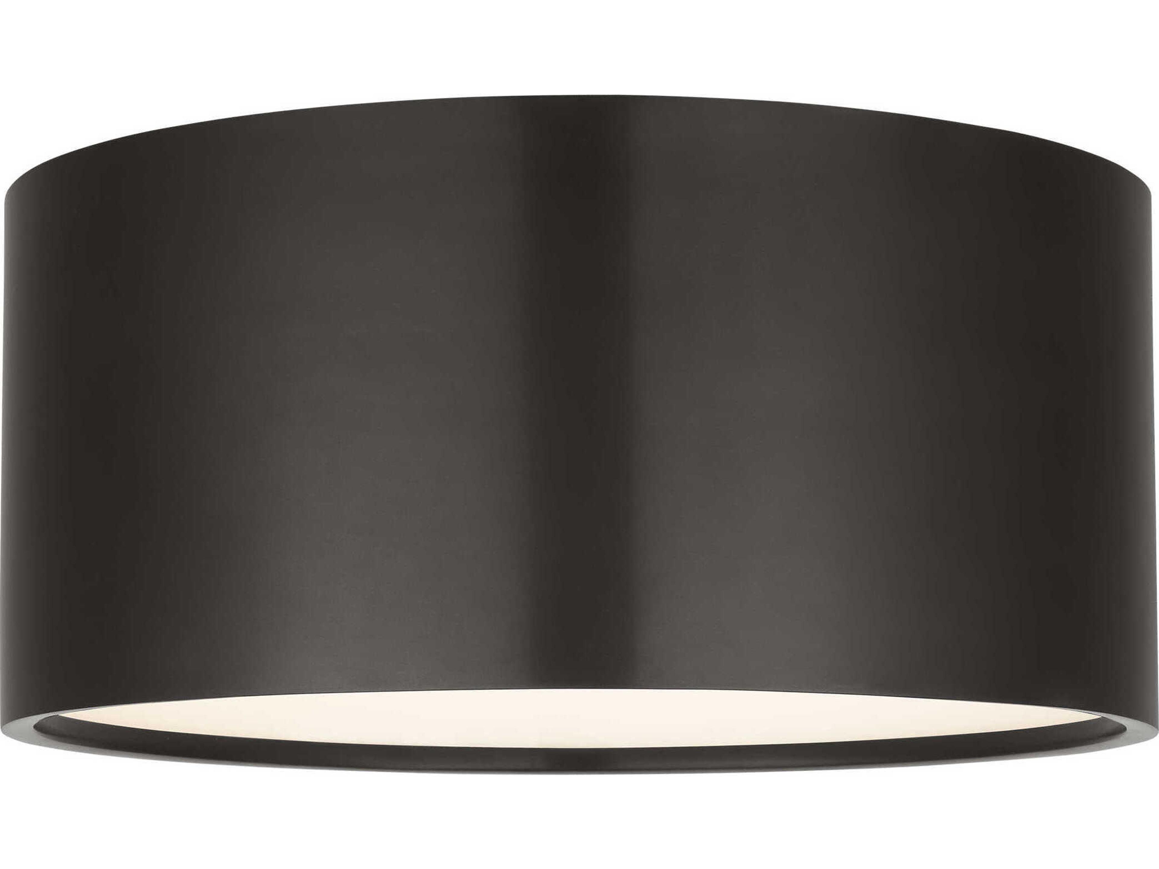Visual Comfort Modern Dola 1-Light Bronze Drum Flush Mount