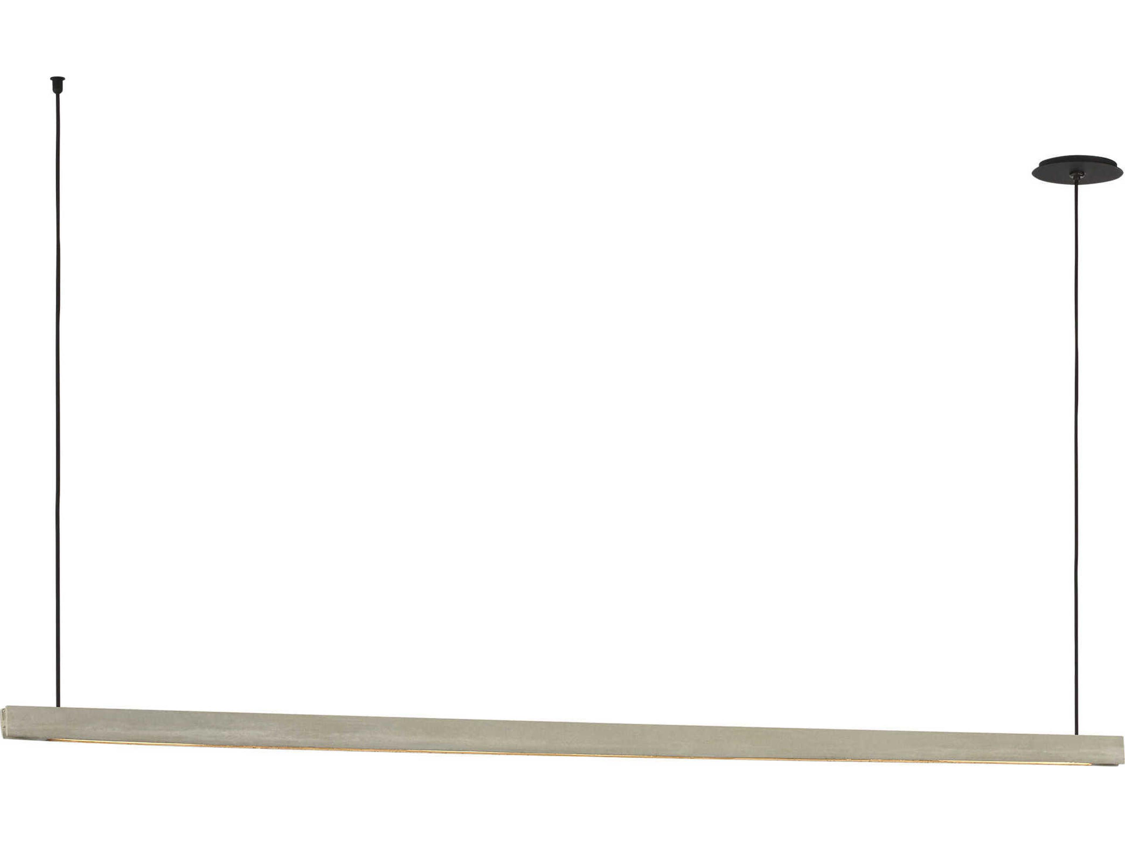 Visual Comfort Modern Lino 1-Light Honed Concrete Gray Linear Island Pendant