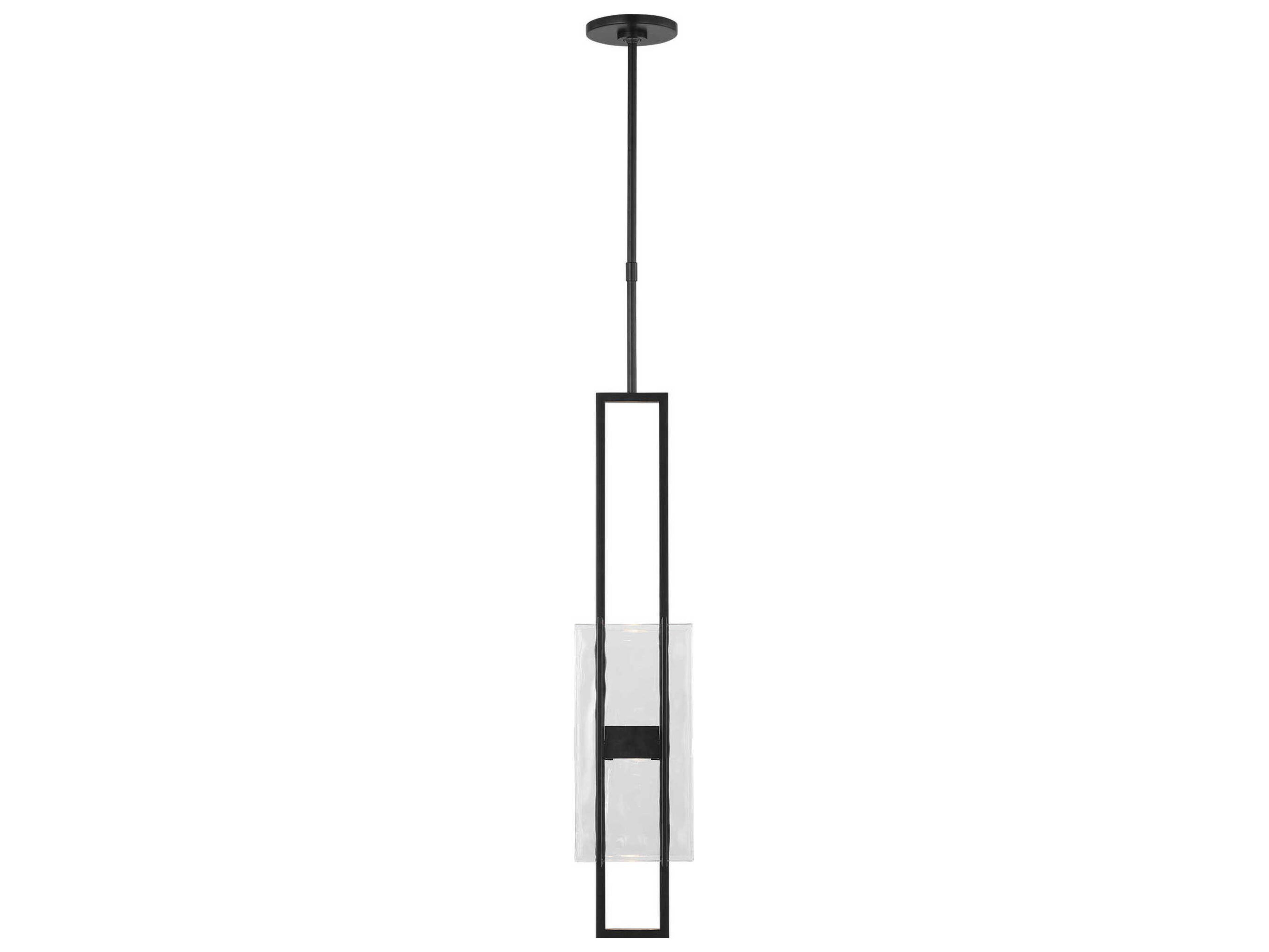 Visual Comfort Modern Duelle 1-Light Nightshade Black Geometric Linear Mini Pendant