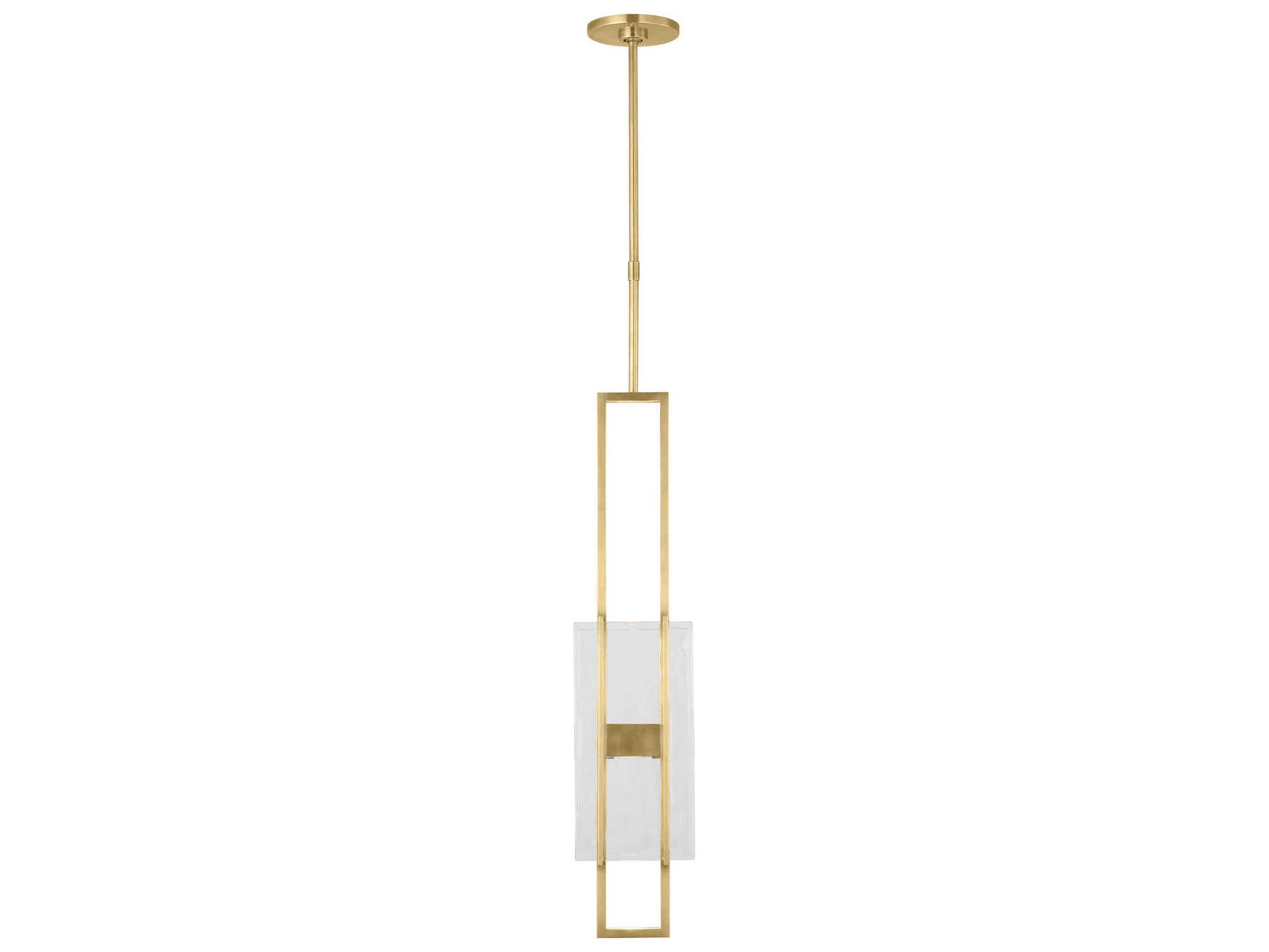 Visual Comfort Modern Duelle 1-Light Brass Geometric Linear Mini Pendant