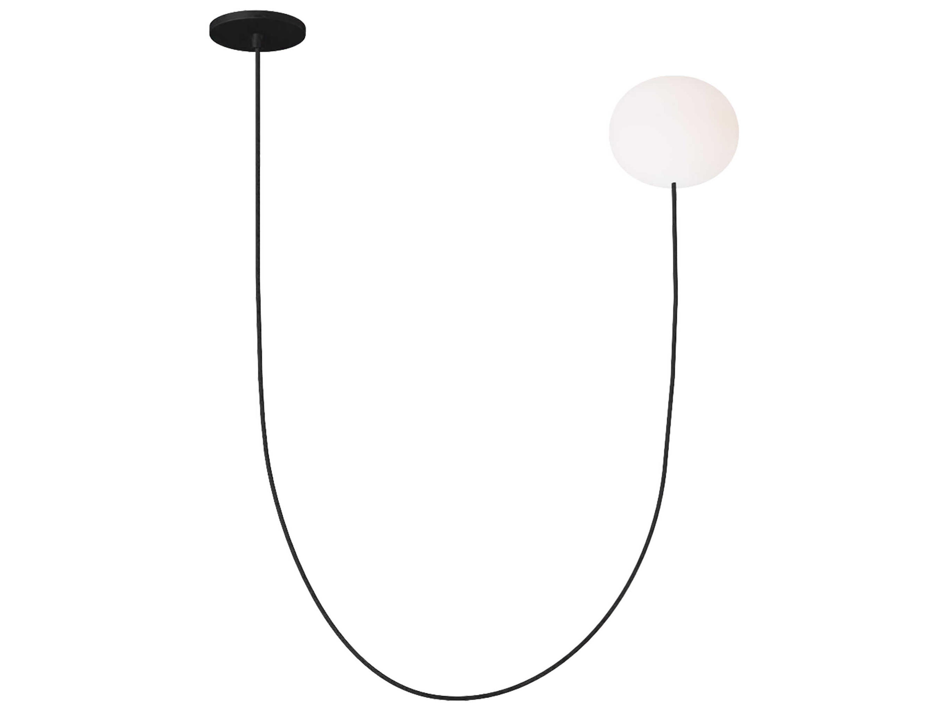 Visual Comfort Modern Helium 1-Light Matte Black Globe Chandelier