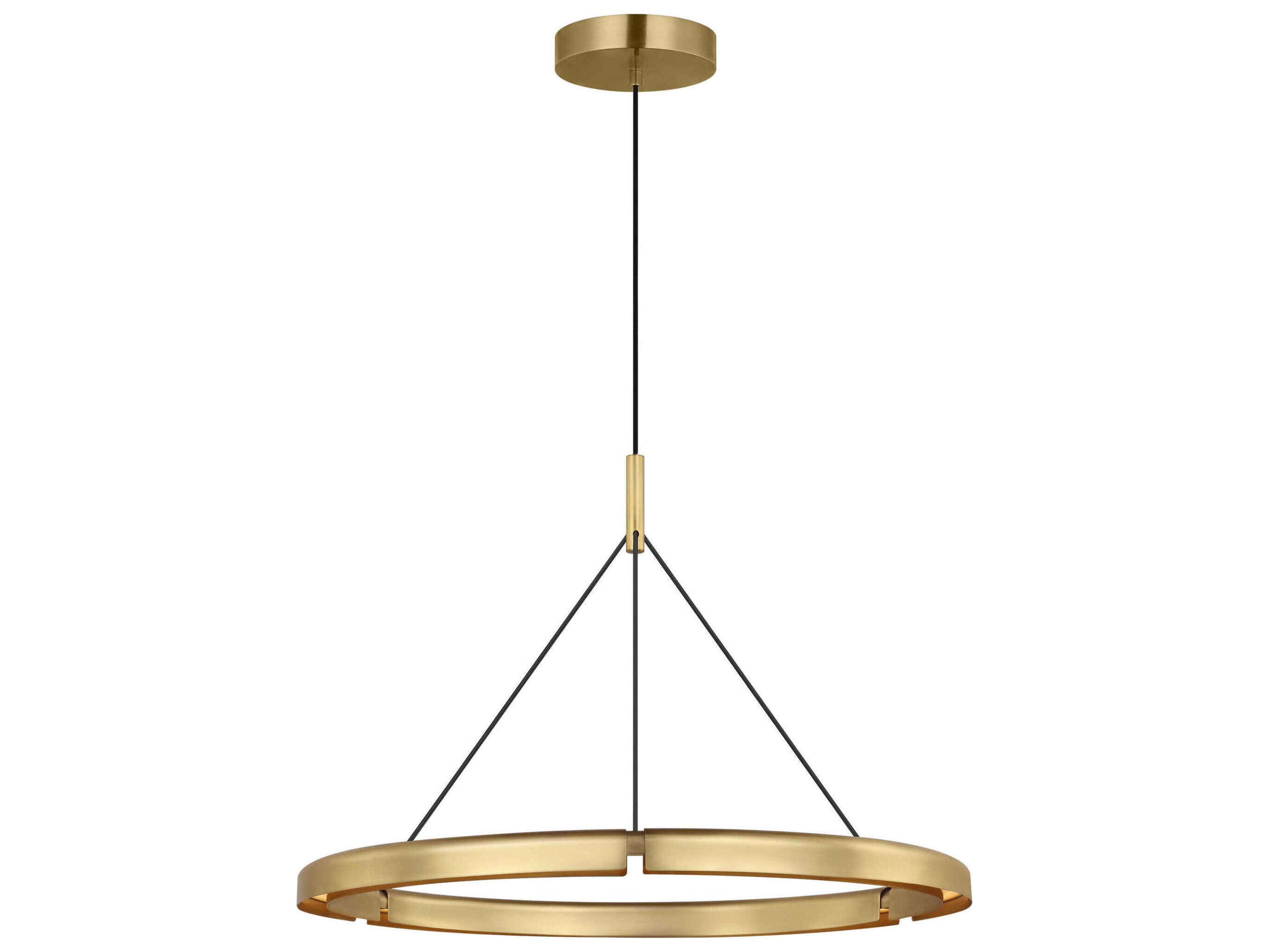 Visual Comfort Modern Cloak 1-Light Brass Round Pendant