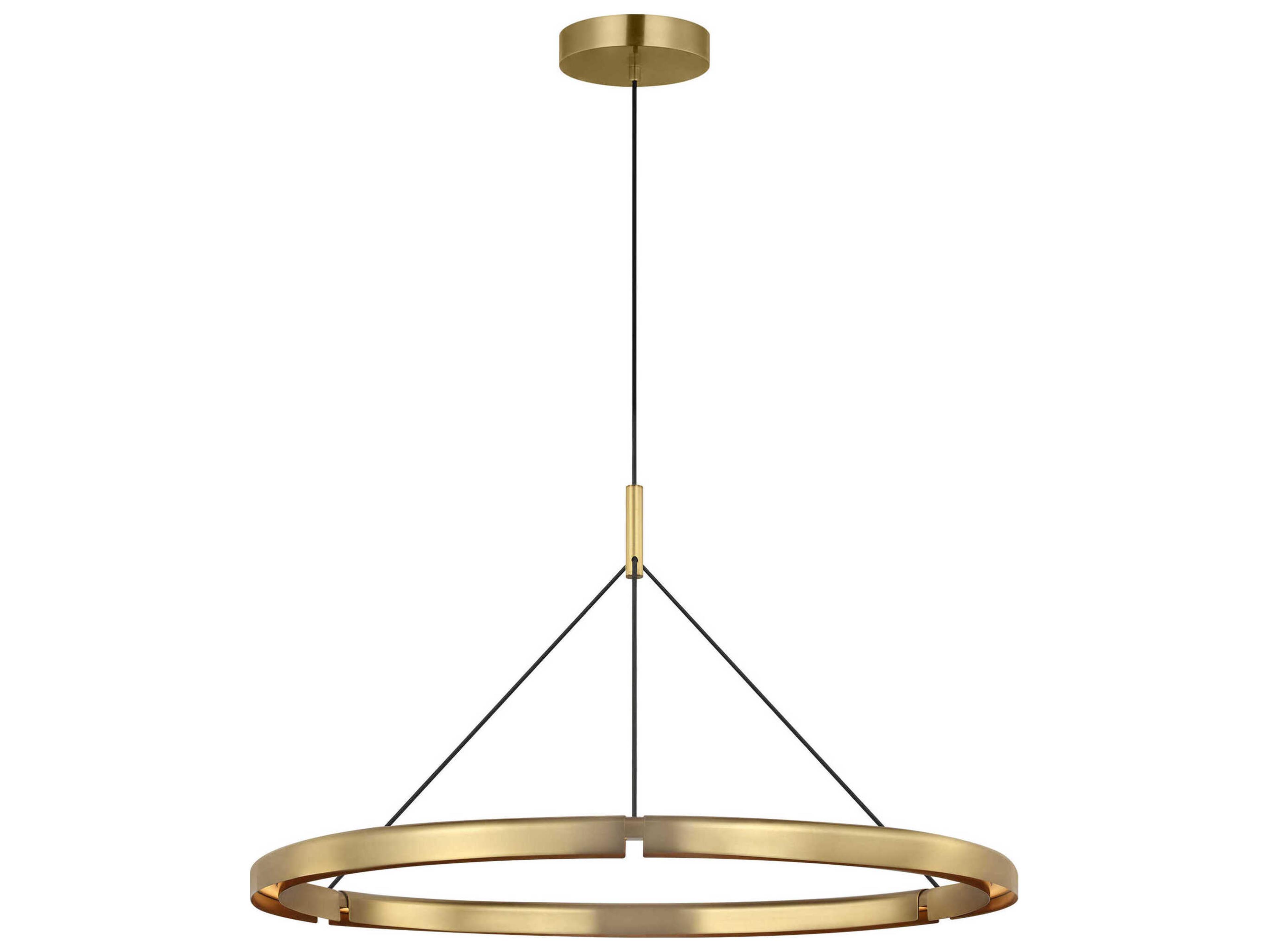 Visual Comfort Modern Cloak 1-Light Brass Round Pendant