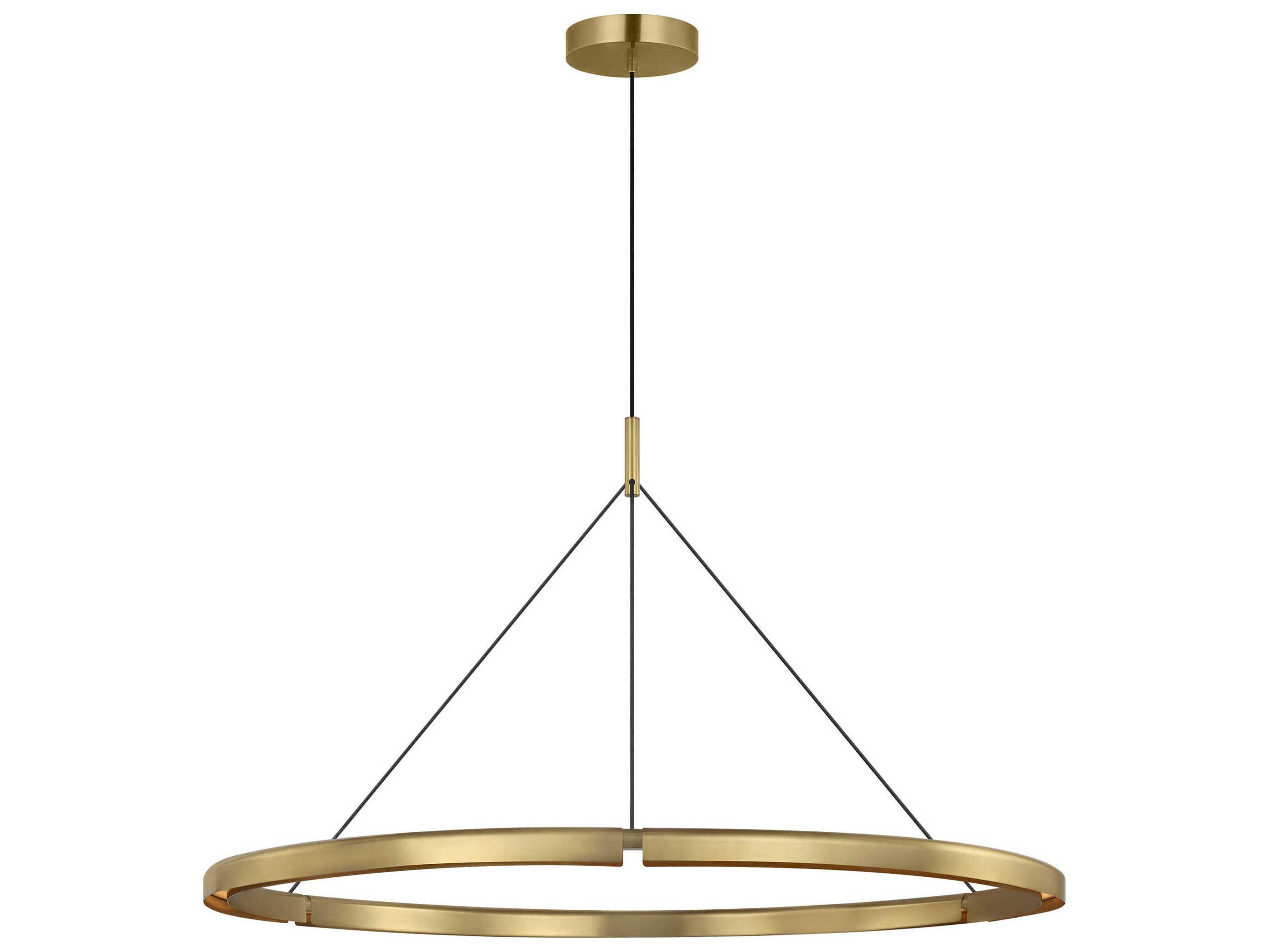 Visual Comfort Modern Cloak 1-Light Brass Round Pendant