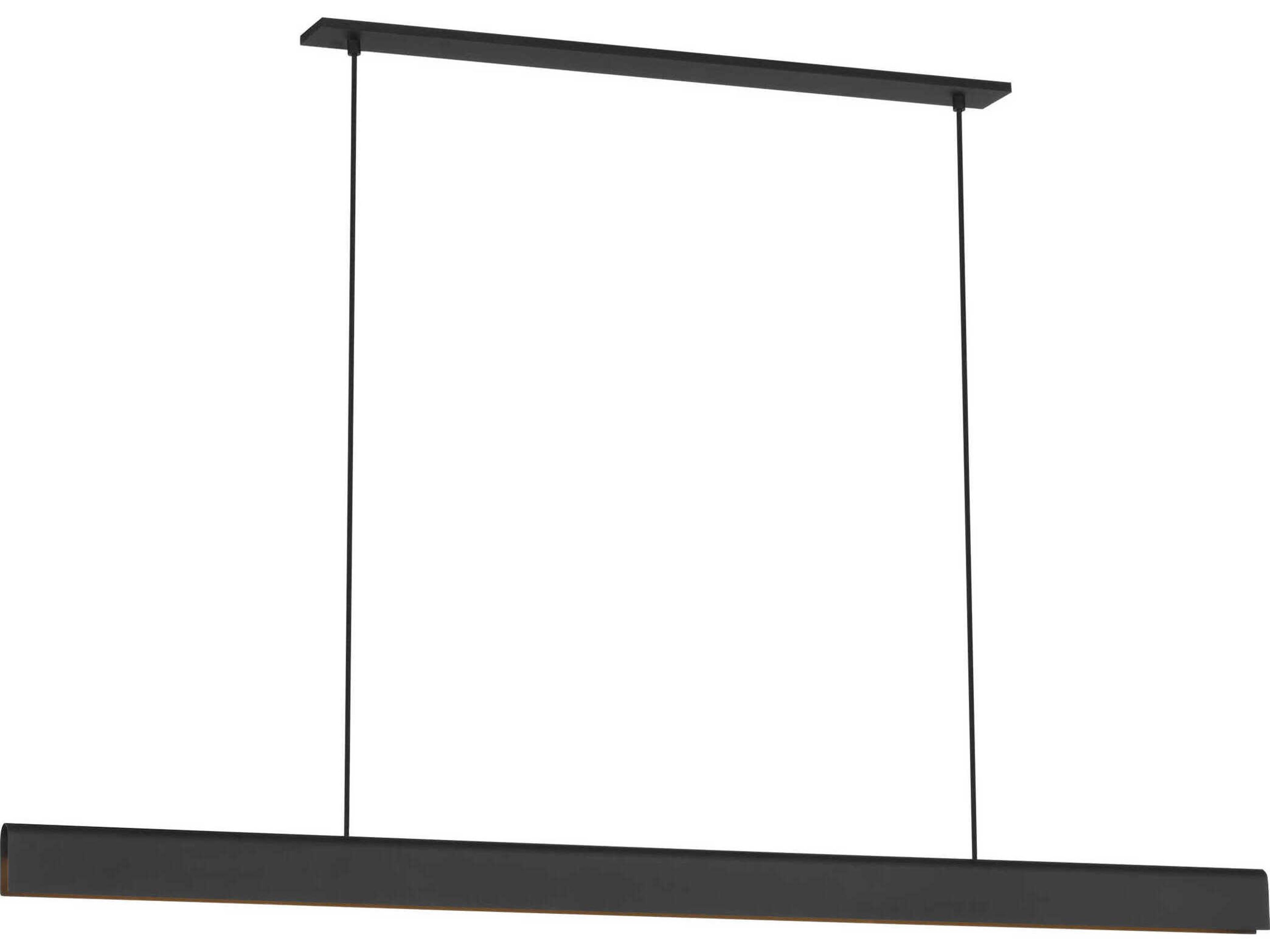 Visual Comfort Modern Cloak 1-Light Nightshade Black Linear Island Pendant
