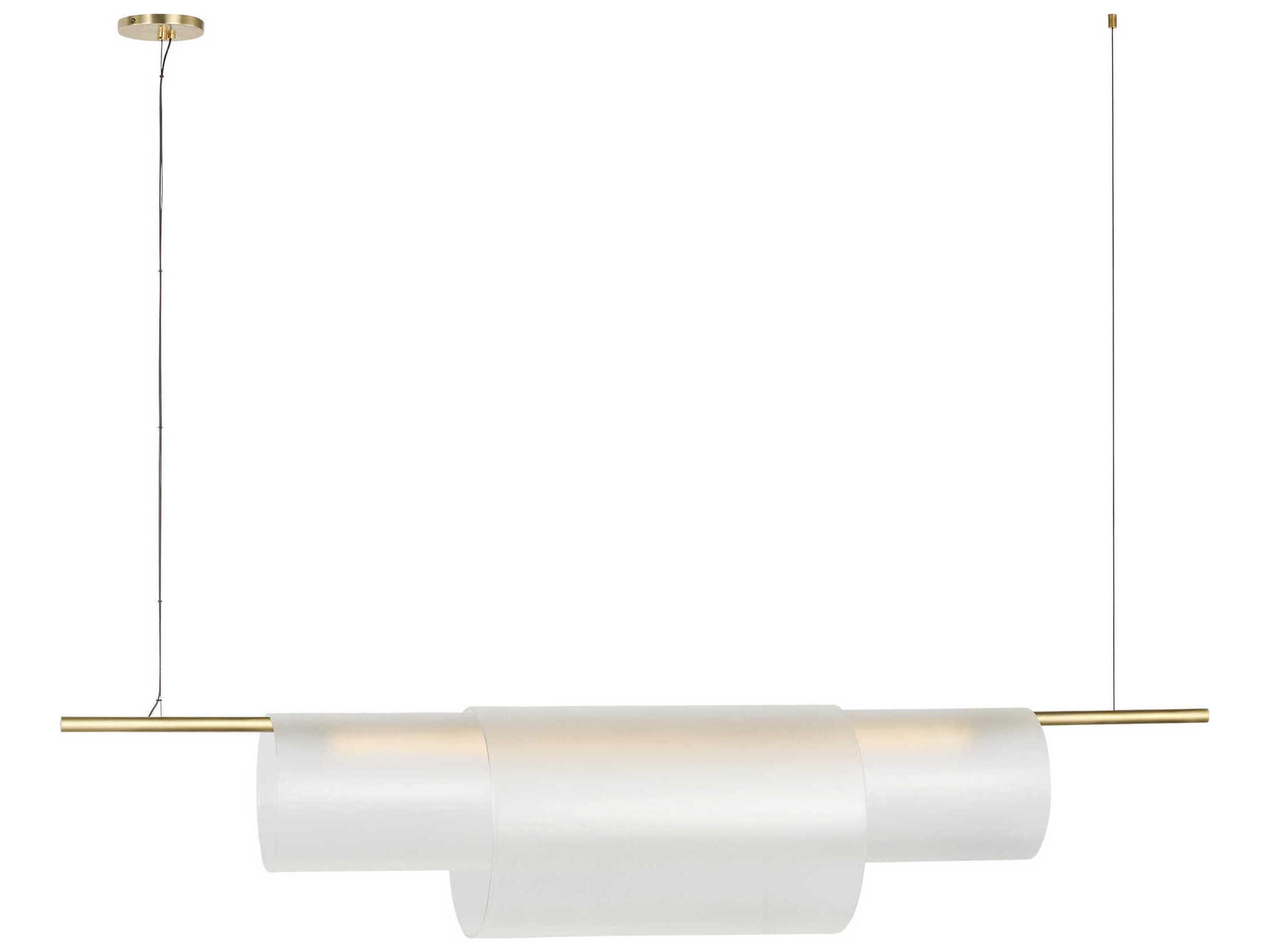 Visual Comfort Modern Trace 1-Light Brass Cylinder Linear Island Pendant