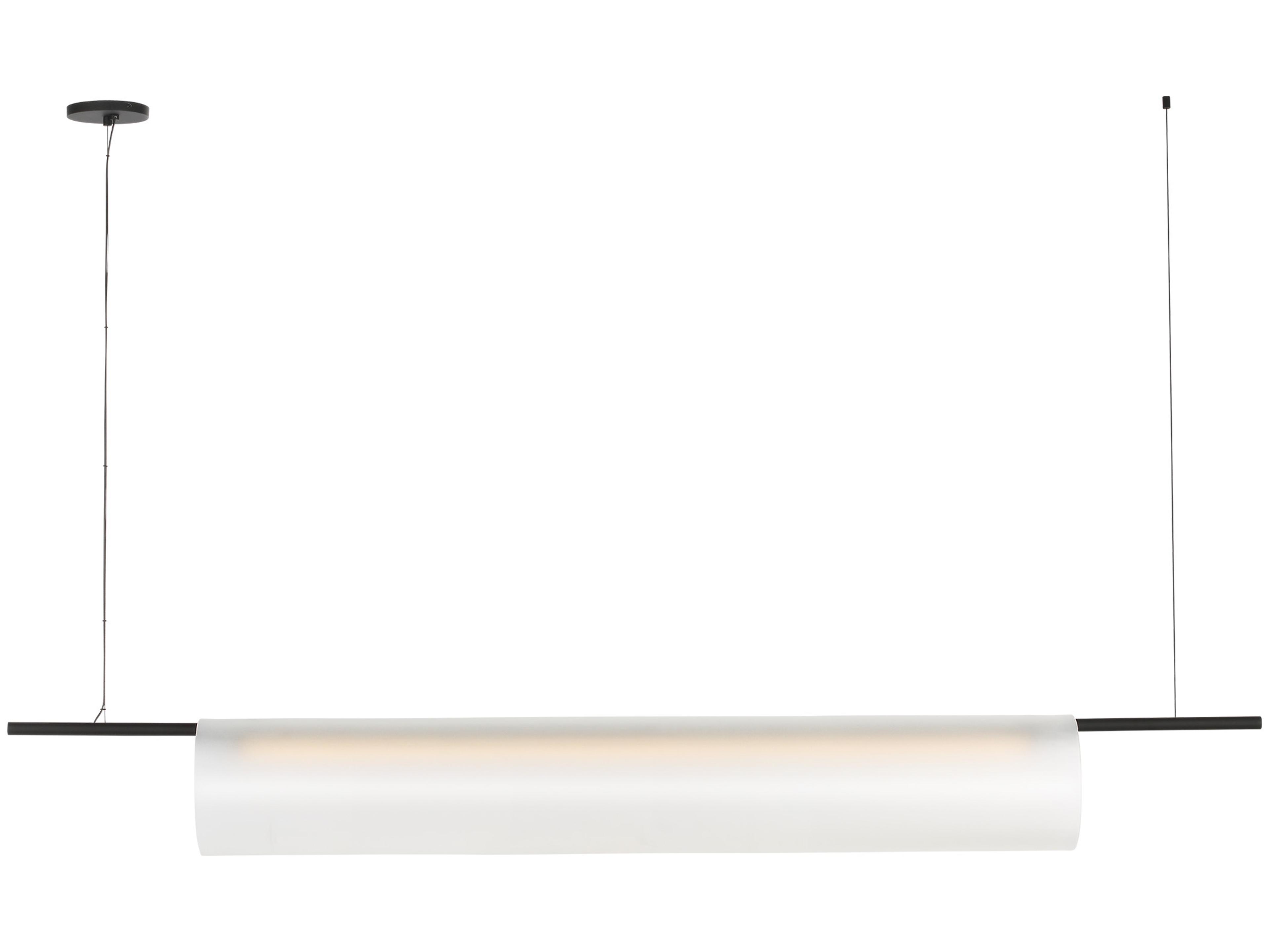 Visual Comfort Modern Trace 1-Light Nightshade Black Cylinder Linear Island Pendant