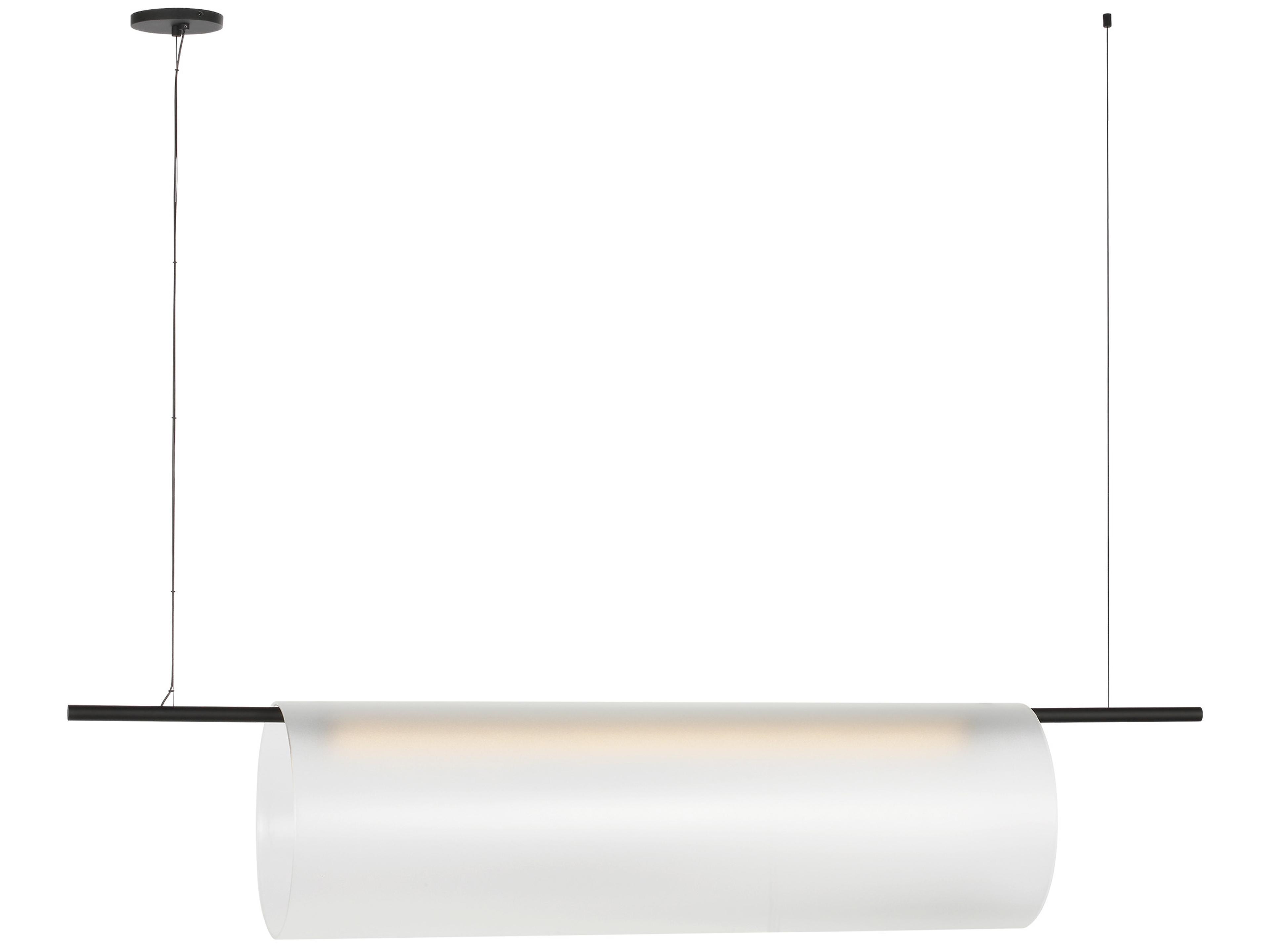 Visual Comfort Modern Trace 1-Light Nightshade Black Cylinder Linear Island Pendant