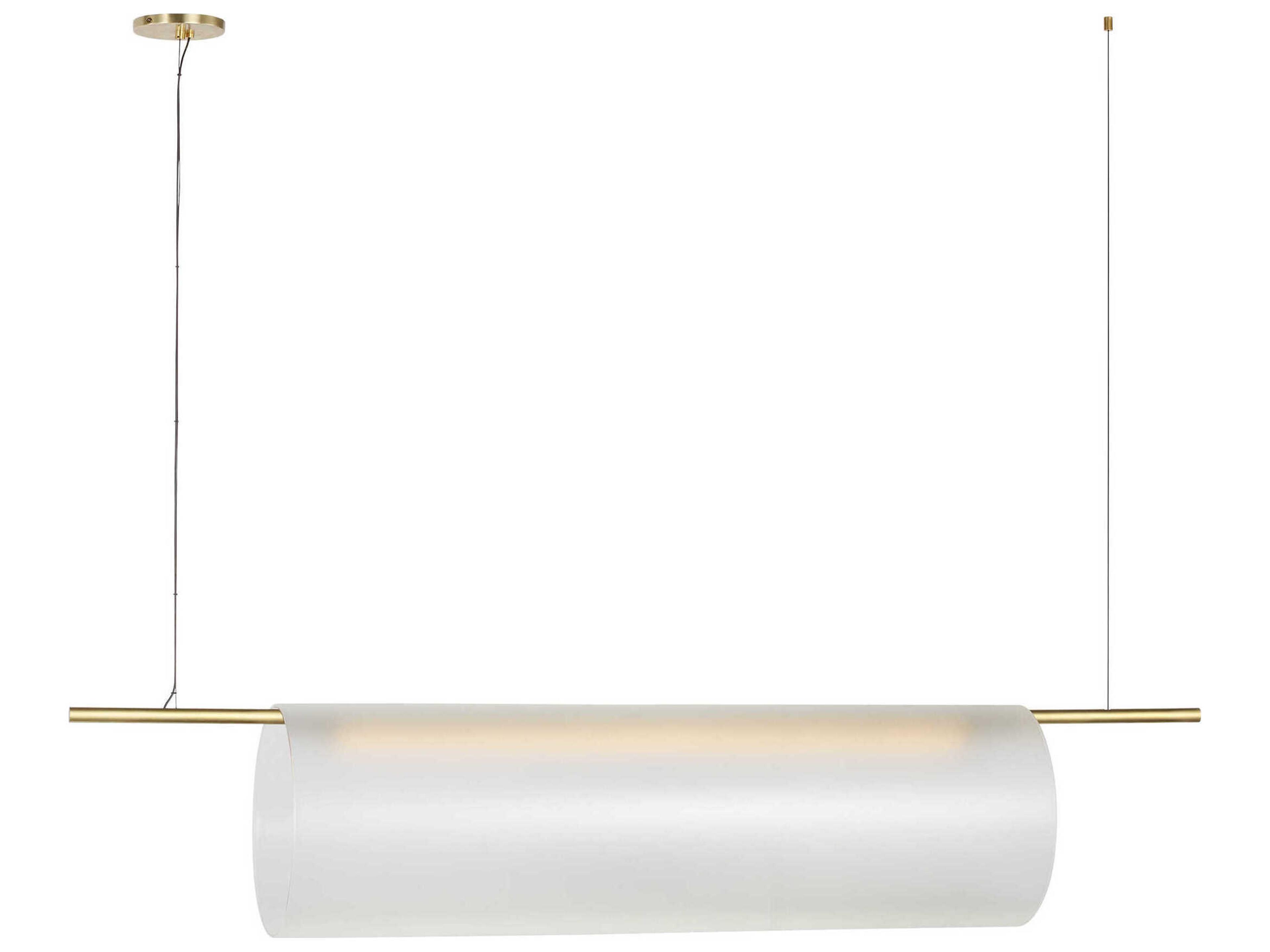 Visual Comfort Modern Trace 1-Light Brass Cylinder Linear Island Pendant