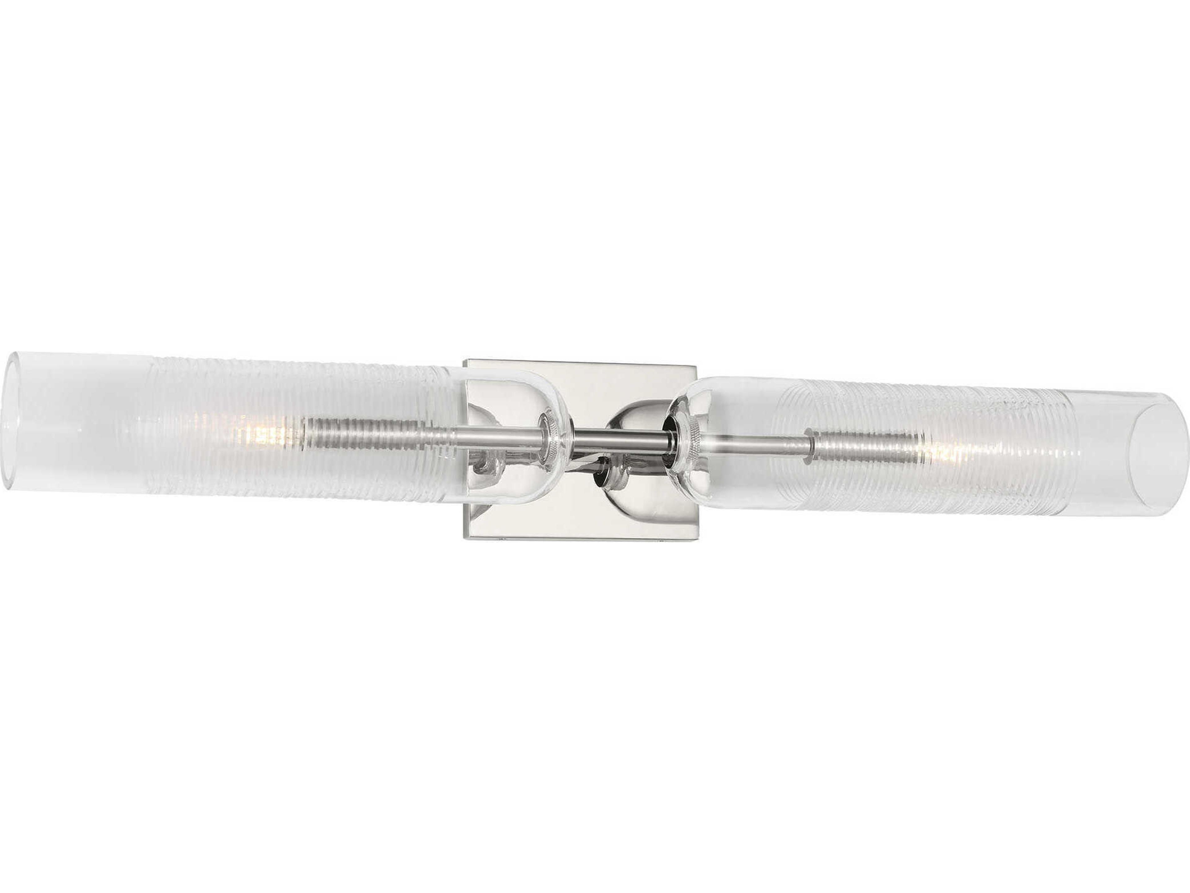 Leano 2-Light Polished Nickel Vanity Light