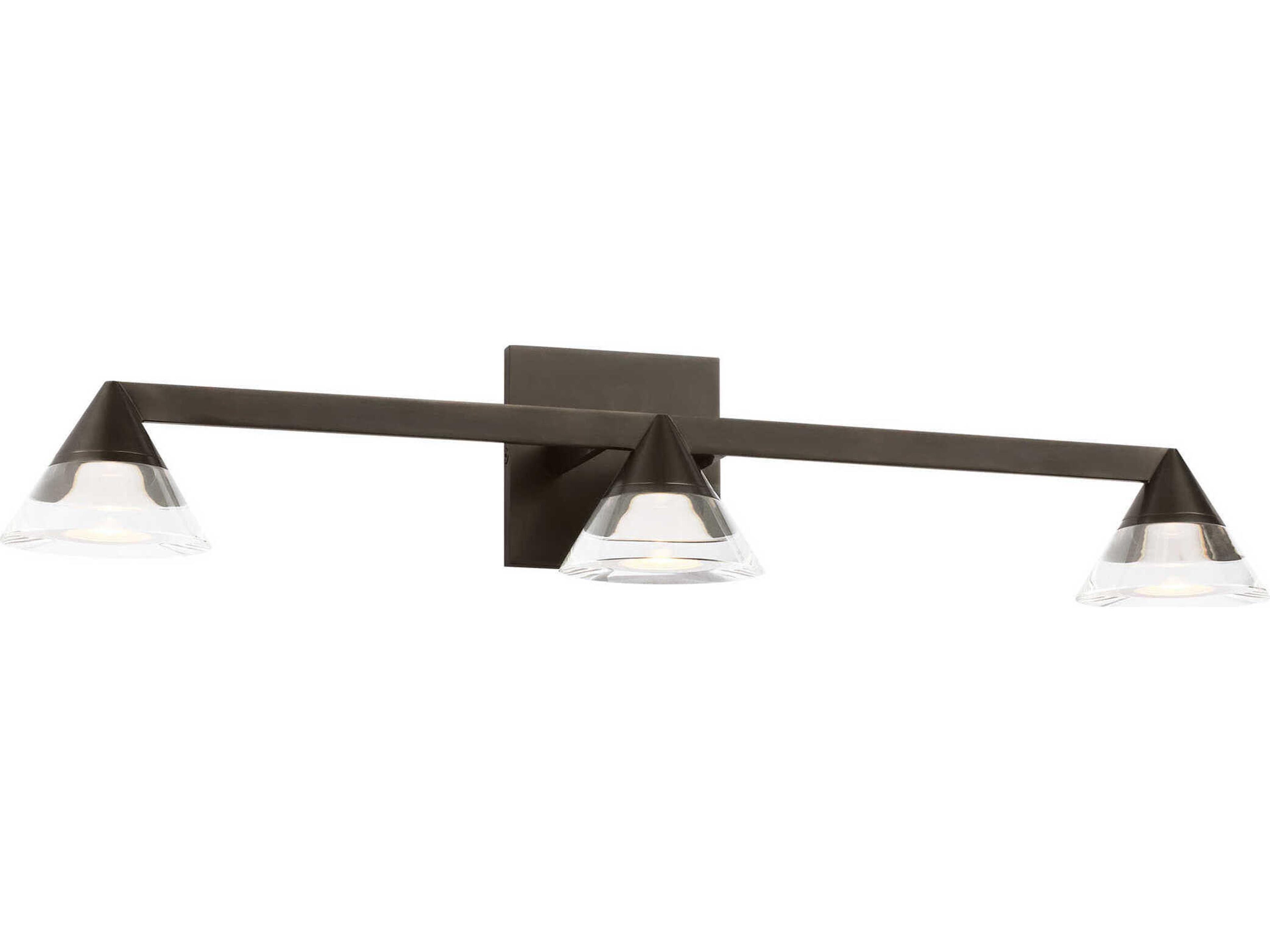 Visual Comfort Modern Midrand 3-Light Bronze Vanity Light