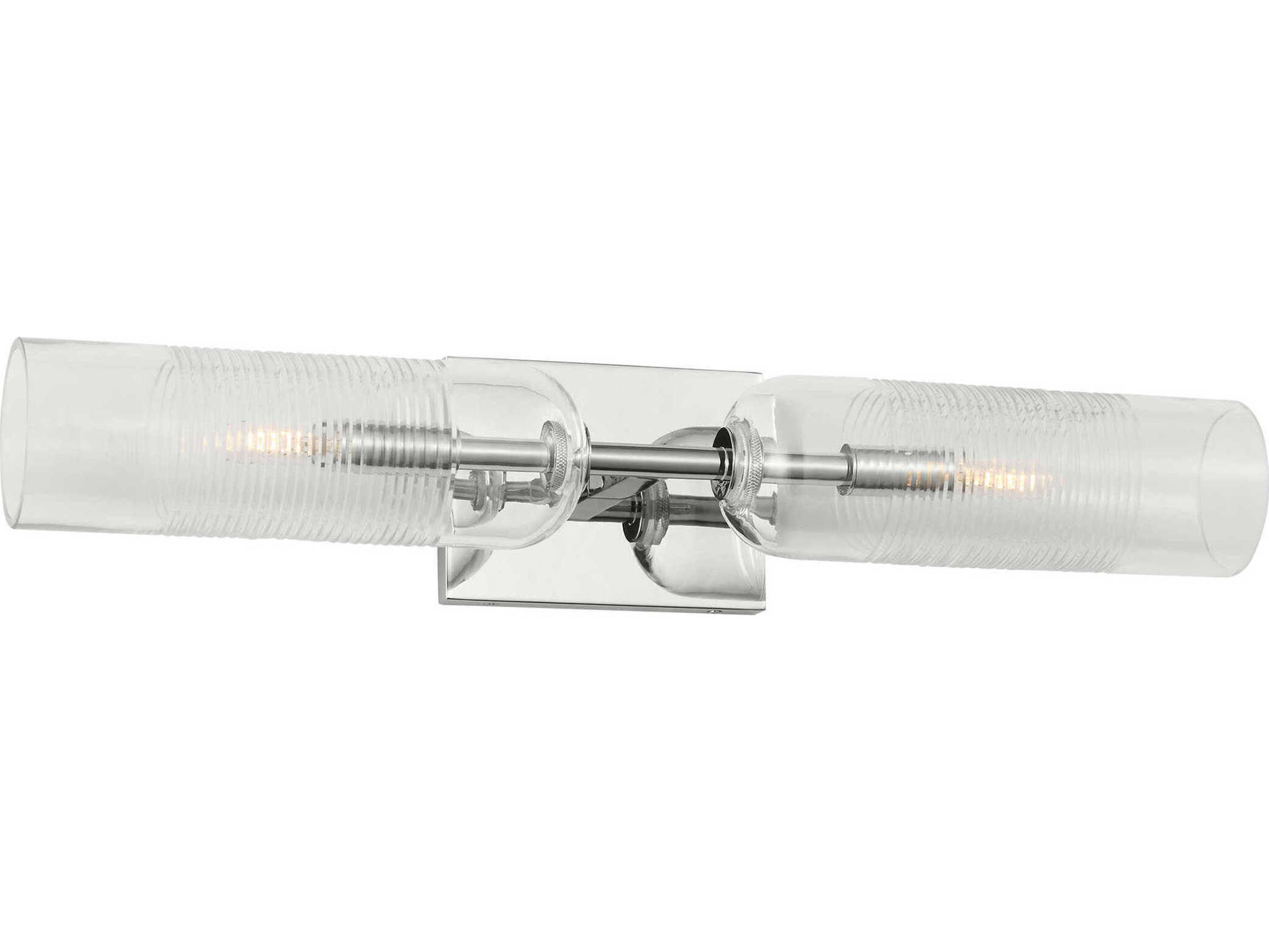 Leano 2-Light Polished Nickel Vanity Light
