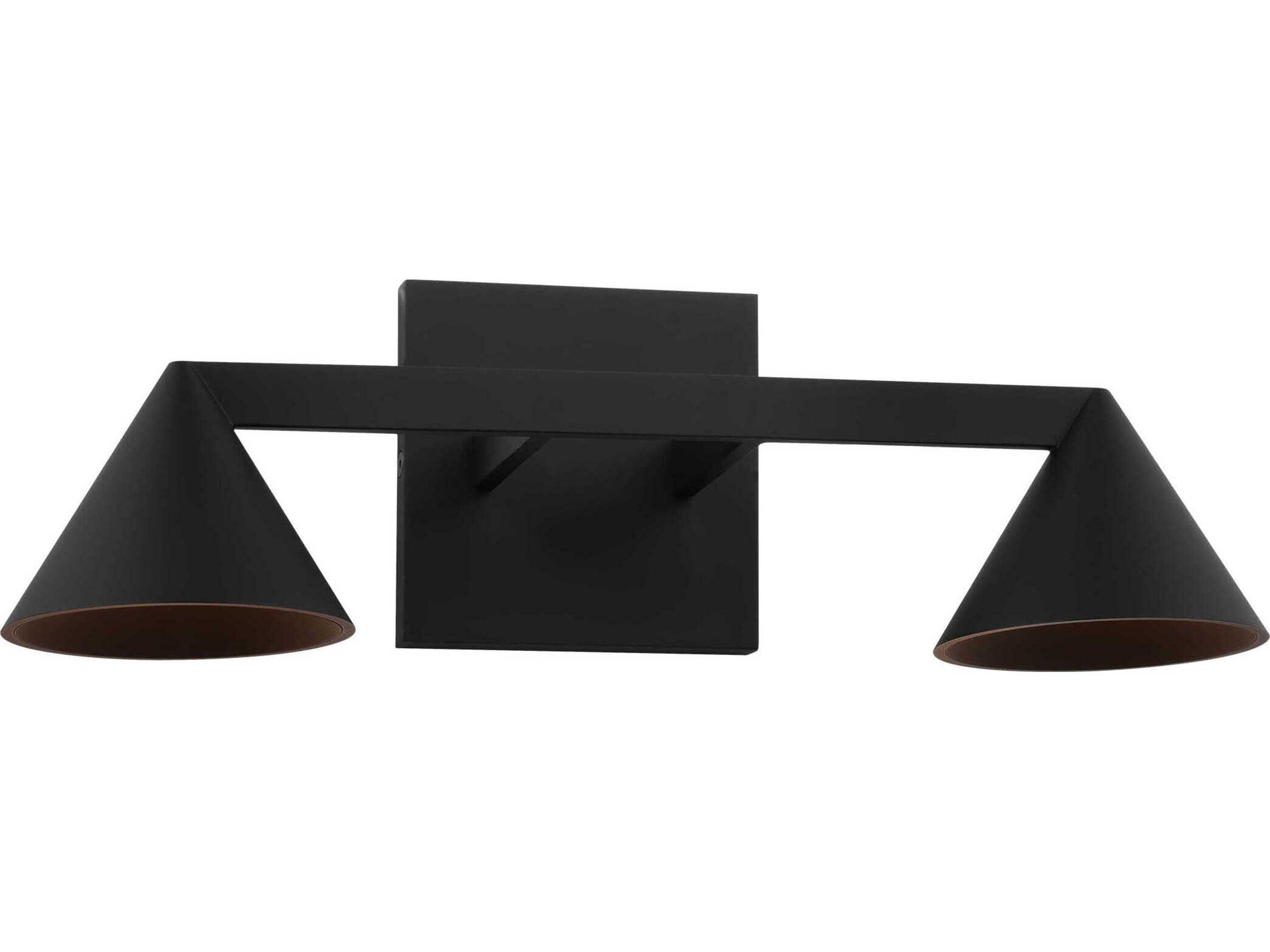 Visual Comfort Modern Midrand 2-Light Nightshade Black Vanity Light