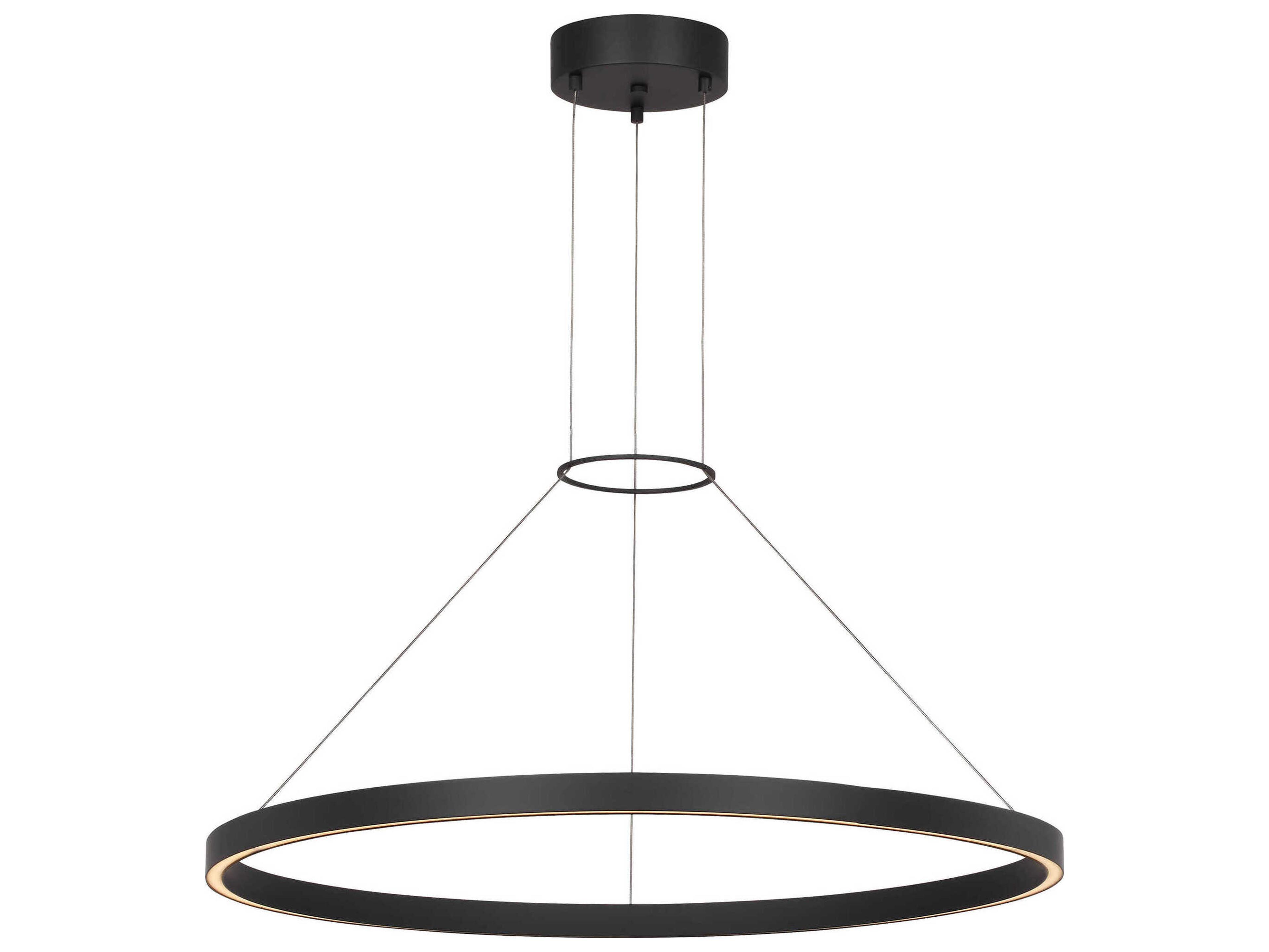 Visual Comfort Modern Fiama 1-Light Matte Black Round Pendant