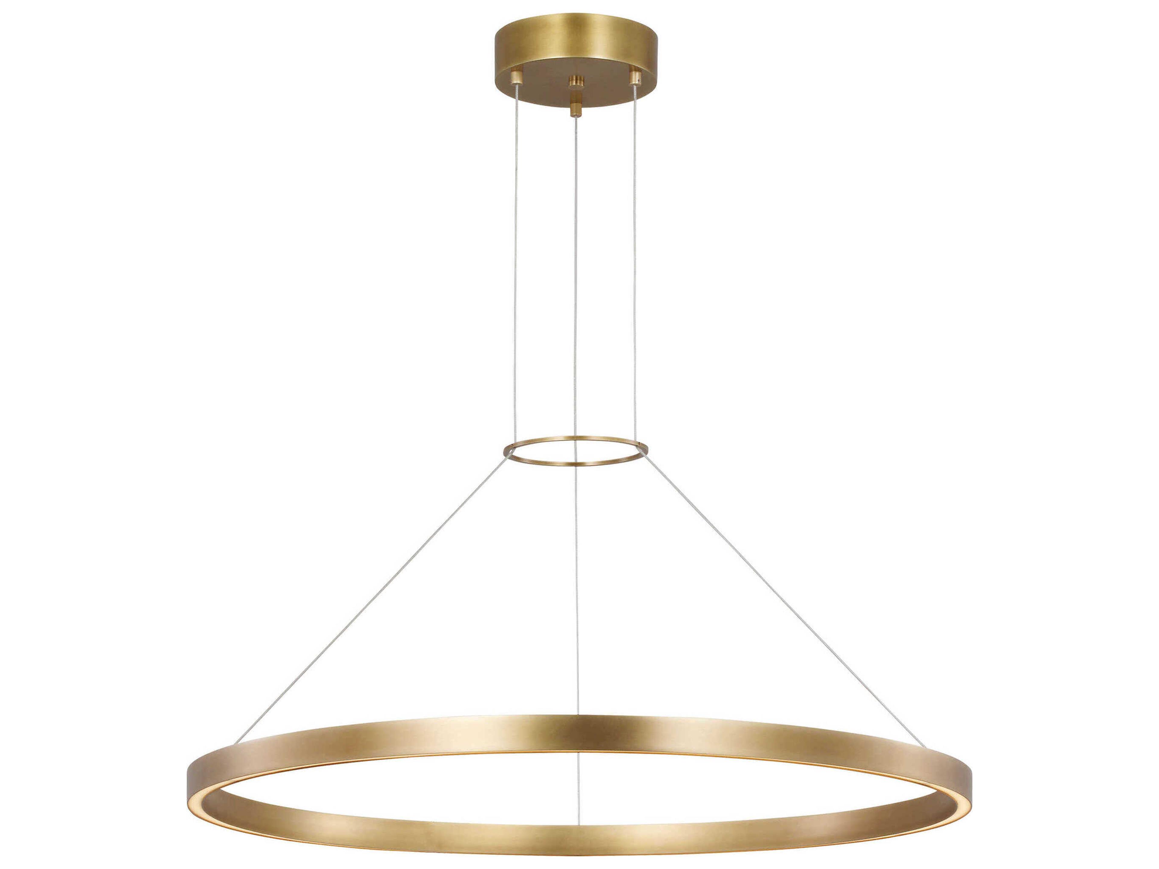 Visual Comfort Modern Fiama 1-Light Plated Brass Round Pendant