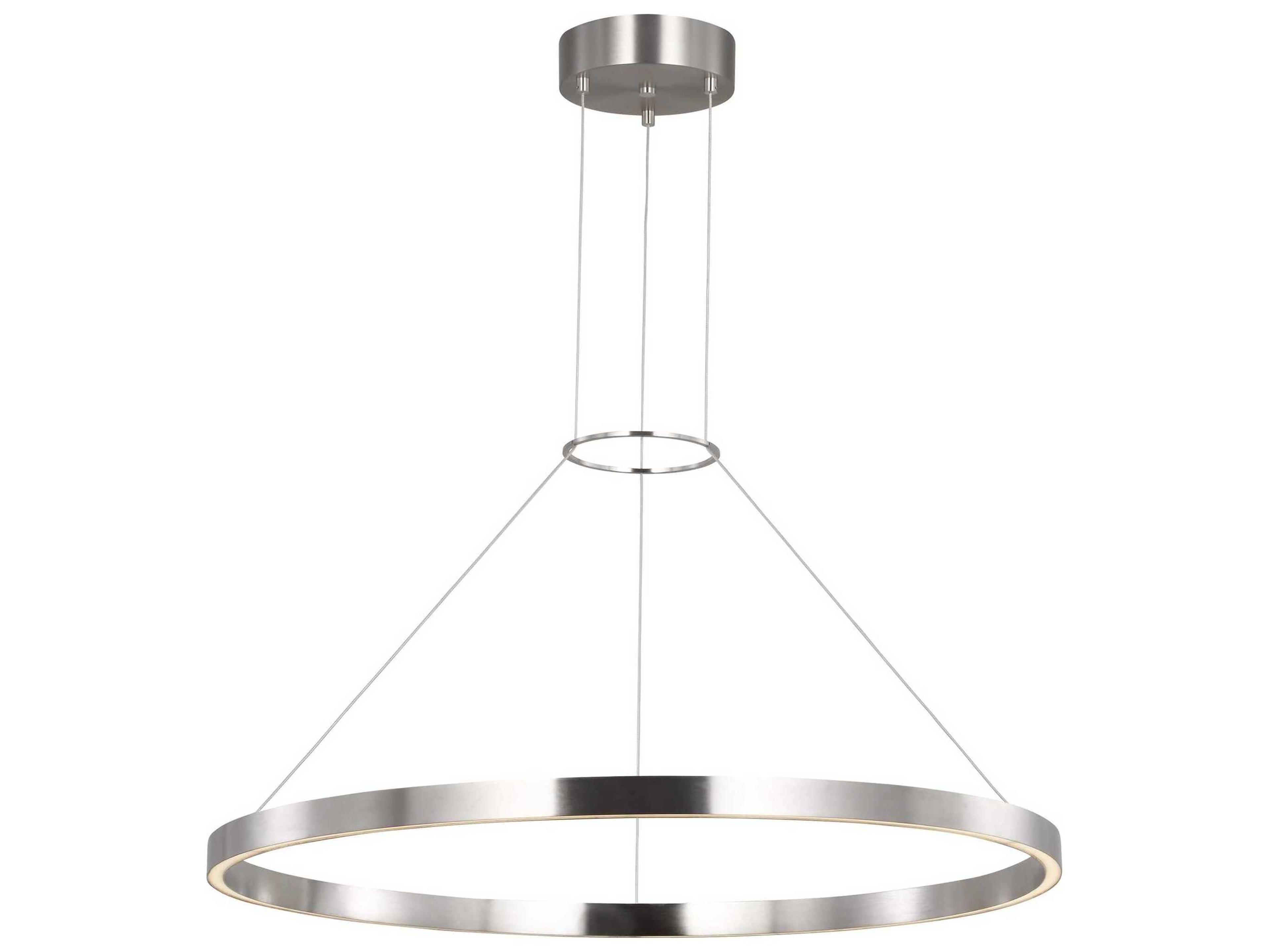 Visual Comfort Modern Fiama 1-Light Satin Nickel Round Pendant